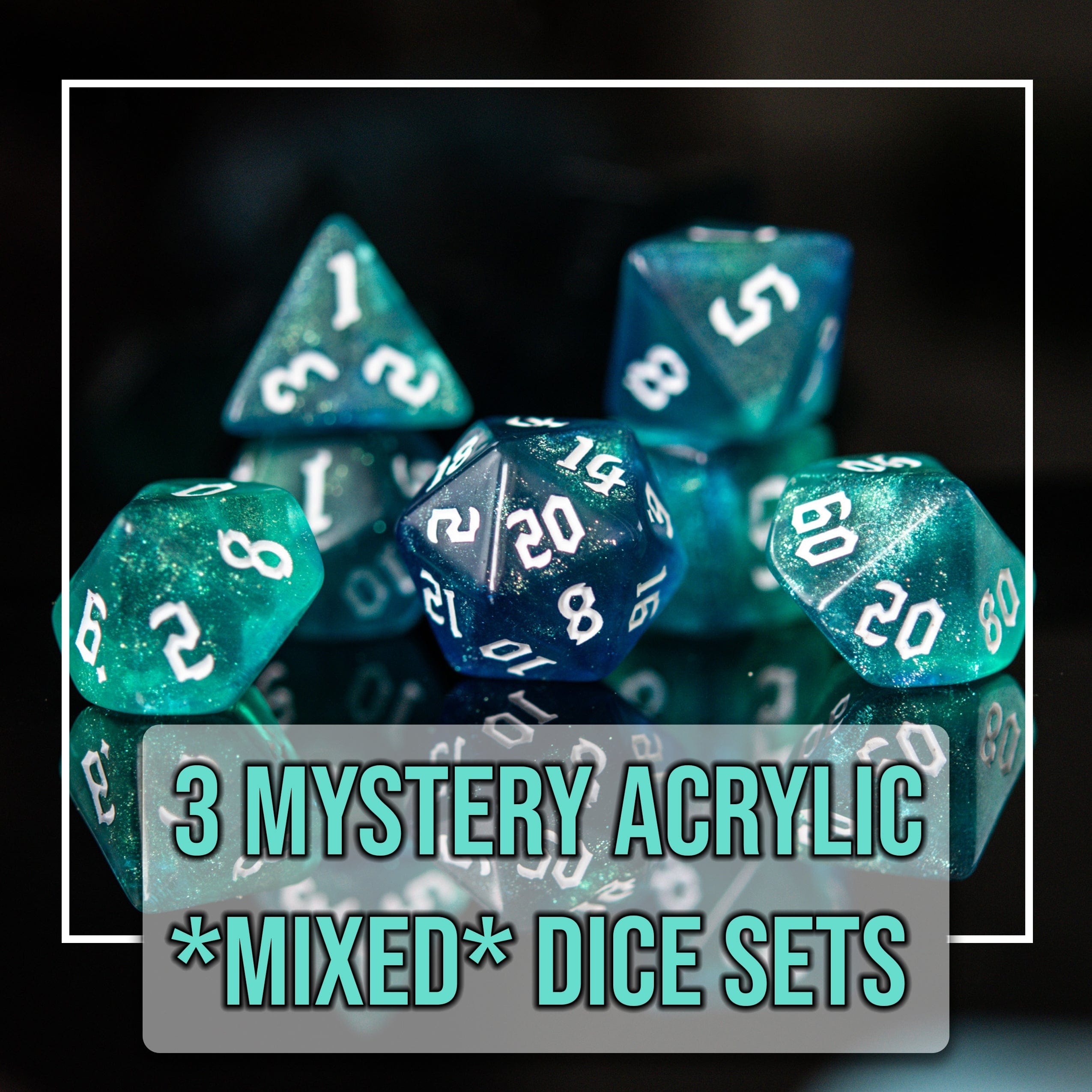 Misty Mountain Gaming Acrylic Dice 3 Mystery Acrylic Dice Sets