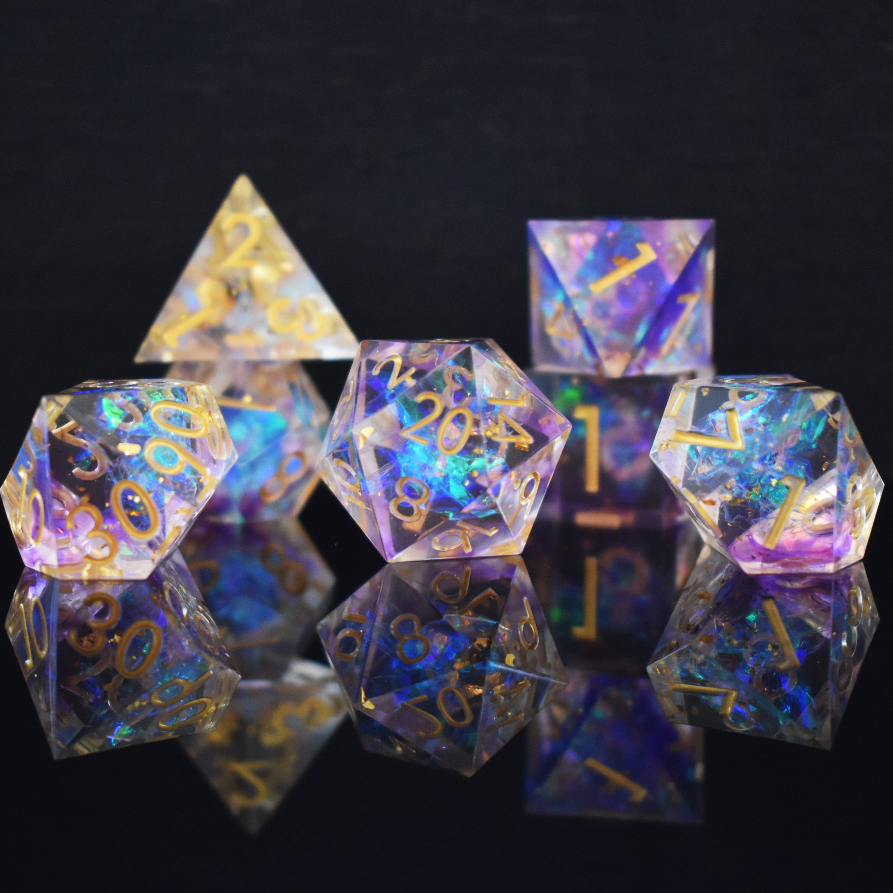 Misty Mountain Gaming Resin Astral Projection Sharp-Edged Resin Dice Set