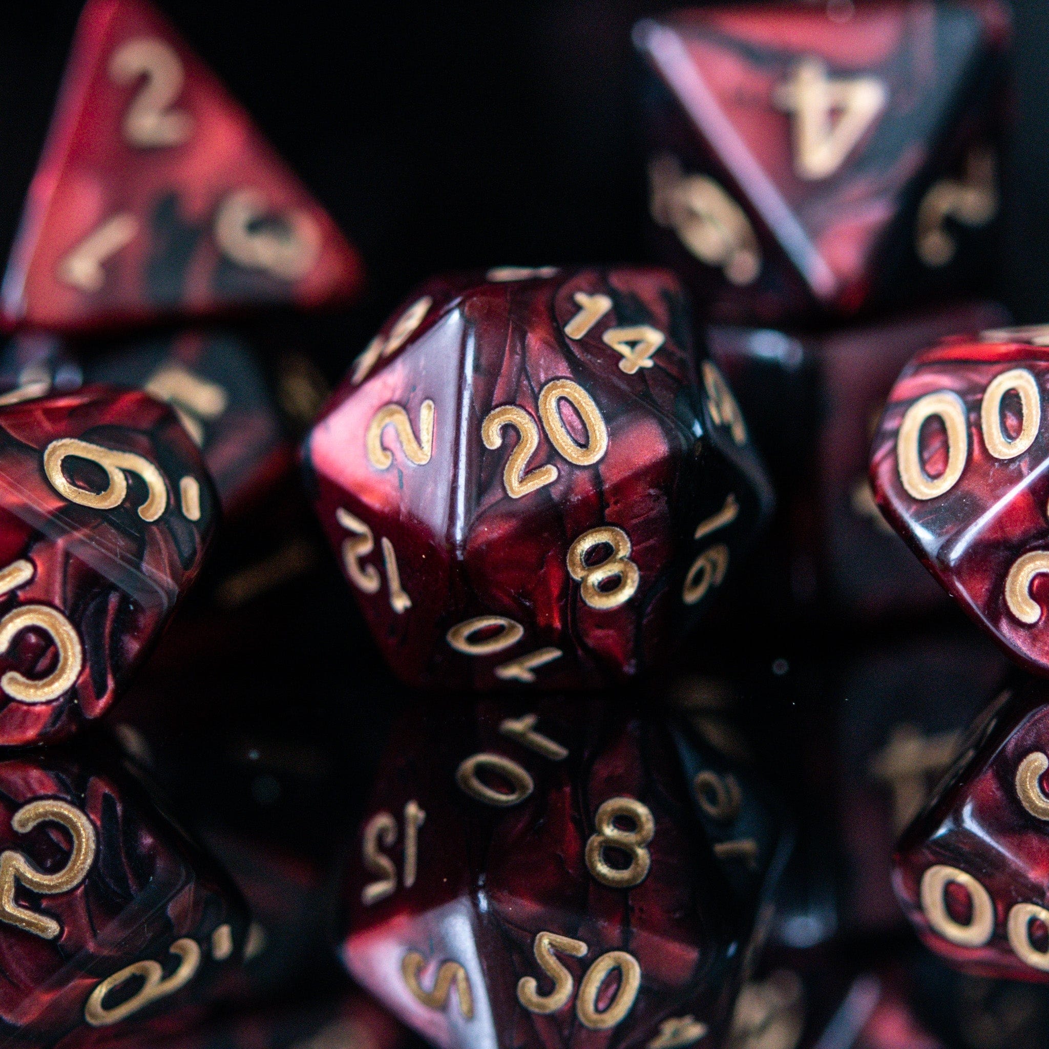 Misty Mountain Gaming Acrylic Dice Blood Rose Acrylic Dice Set