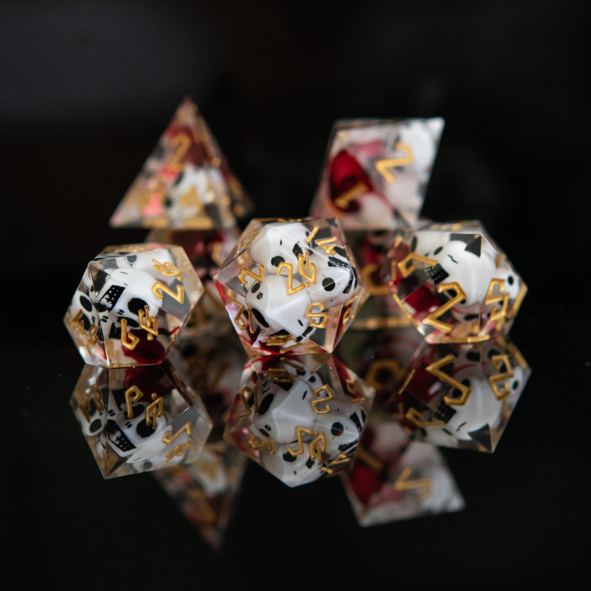 Misty Mountain Gaming Resin Bloody Corpse Sharp-Edged Resin Dice Set