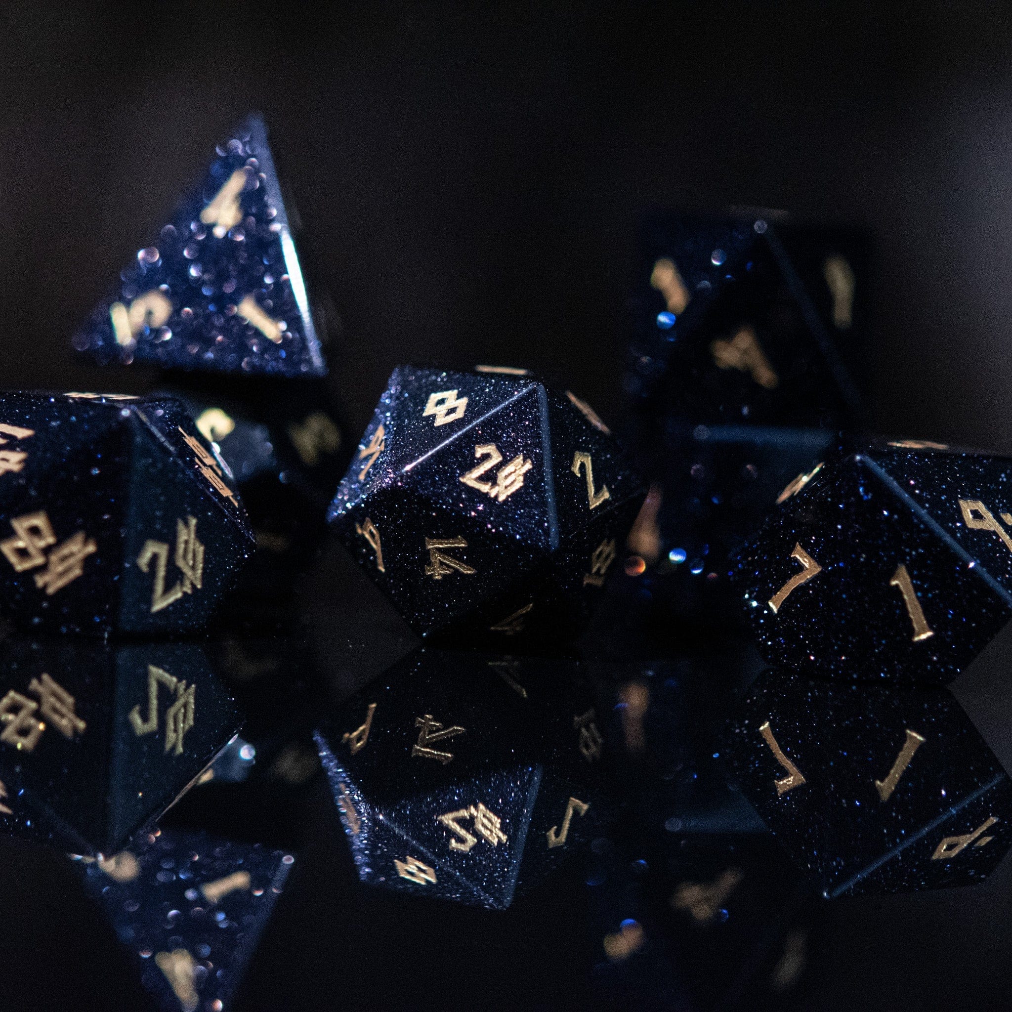 Misty Mountain Gaming Stone/Glass Blue Sandstone Dice Set