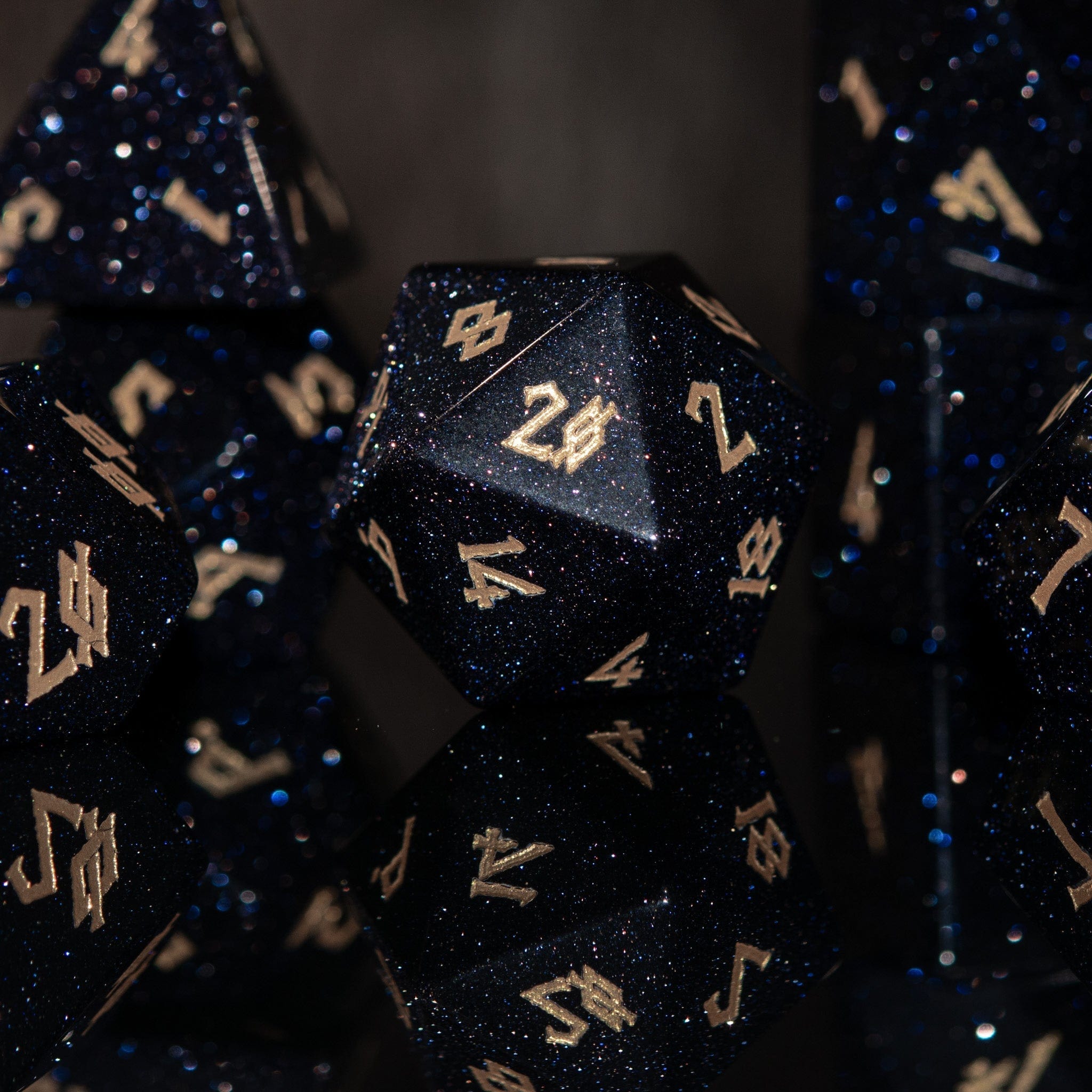 Misty Mountain Gaming Stone/Glass Blue Sandstone Dice Set