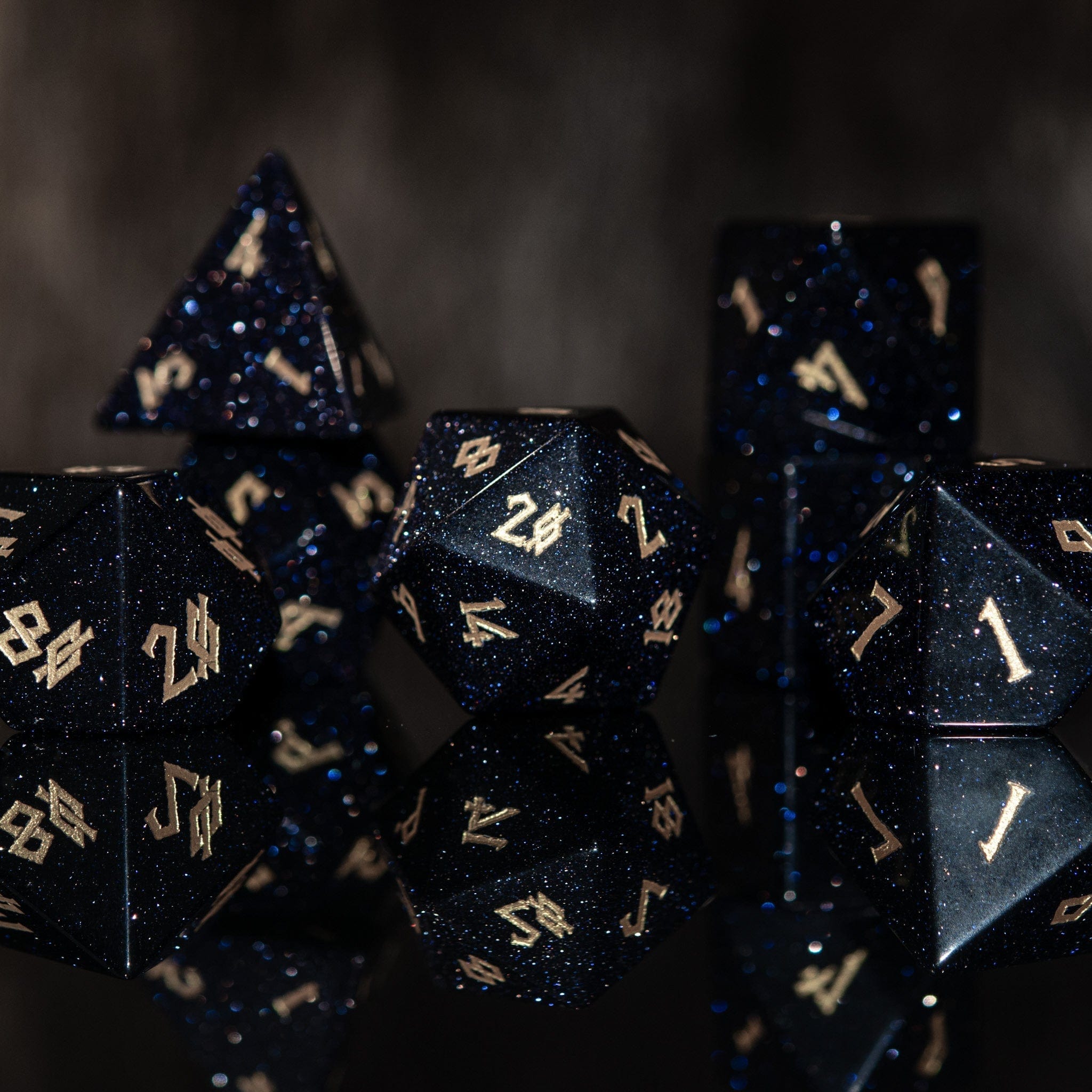 Misty Mountain Gaming Stone/Glass Blue Sandstone Dice Set