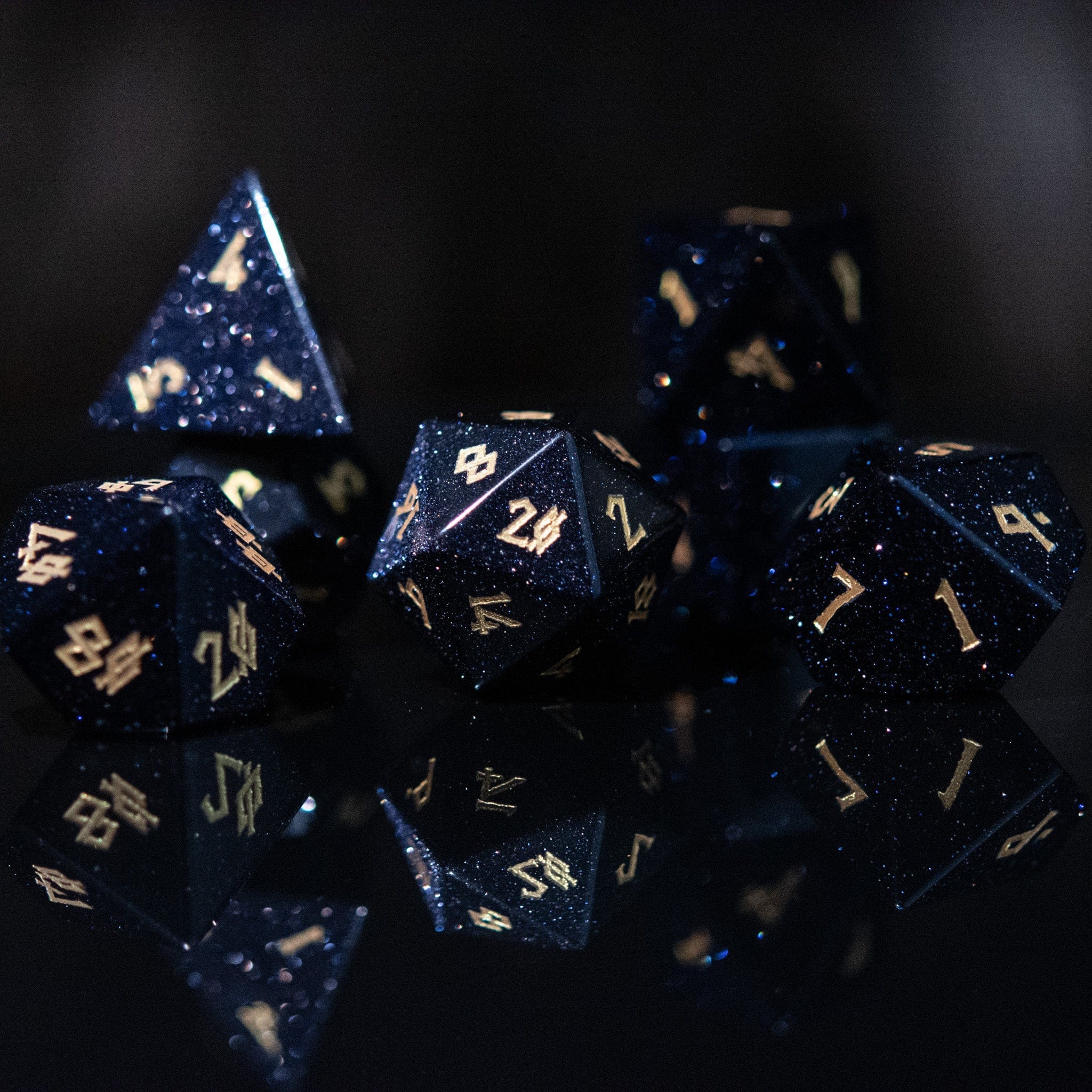 Misty Mountain Gaming Stone/Glass Blue Sandstone Dice Set