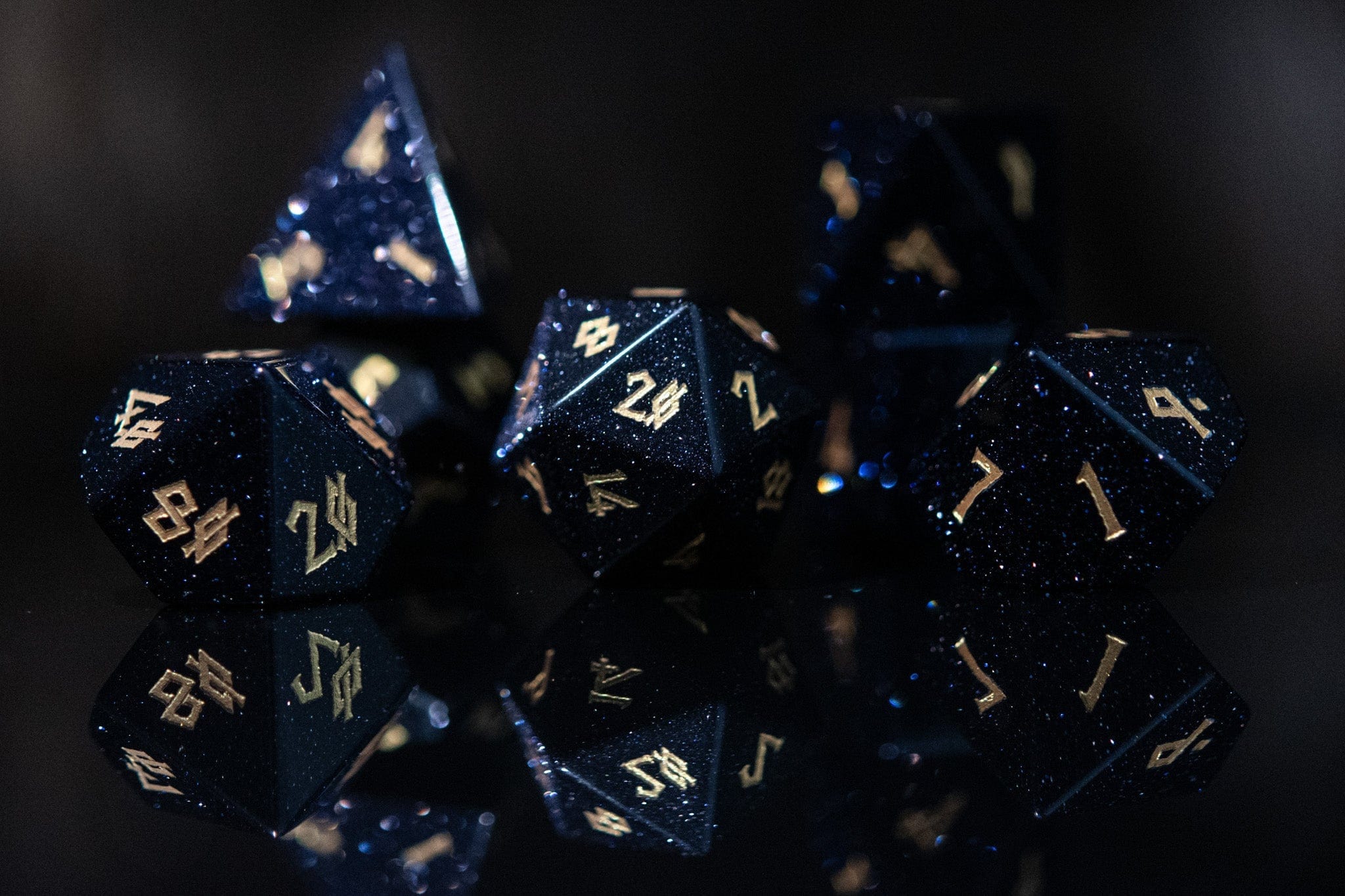 Misty Mountain Gaming Stone/Glass Blue Sandstone Dice Set