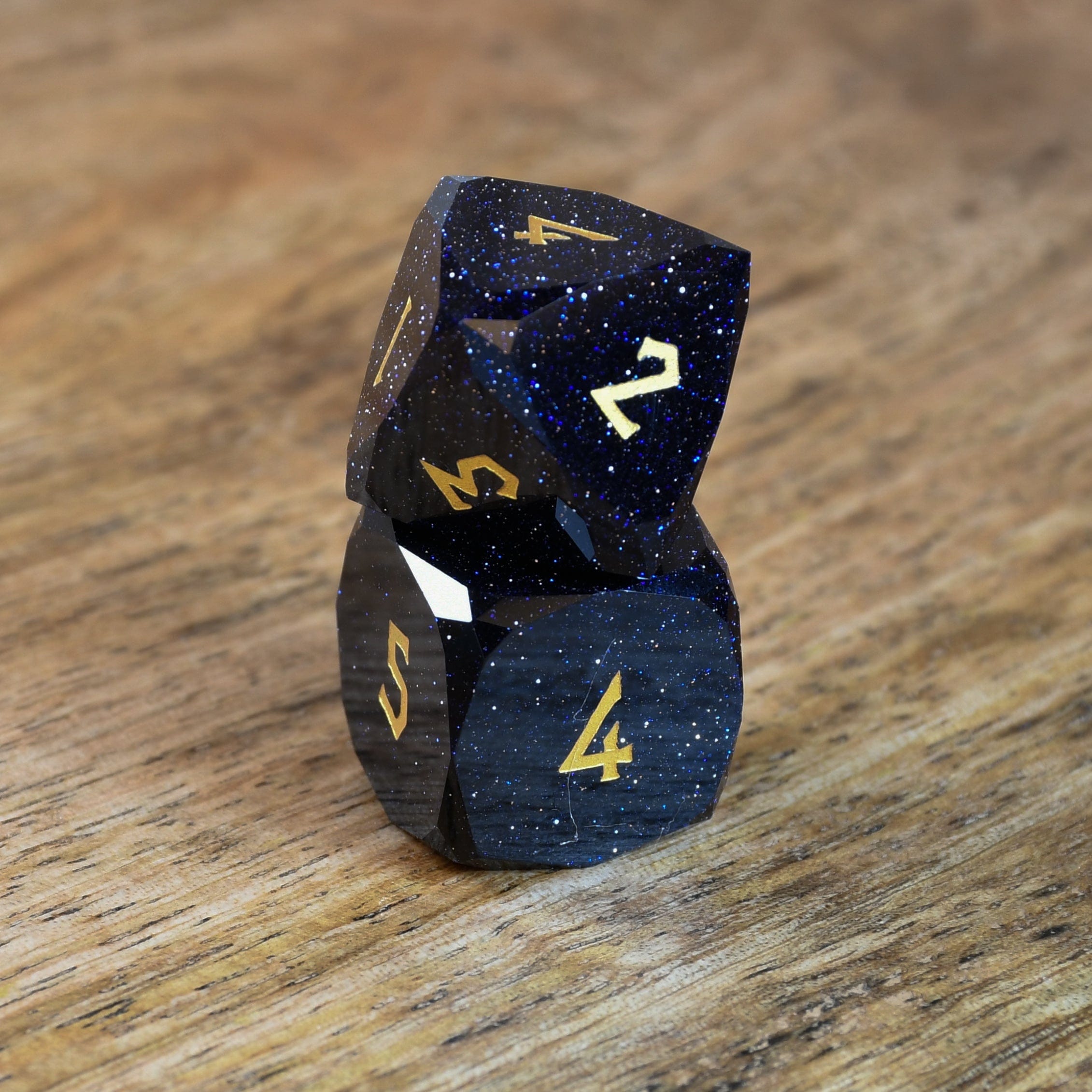 Misty Mountain Gaming Stone/Glass Blue Sandstone Multifaceted Stone Dice Set