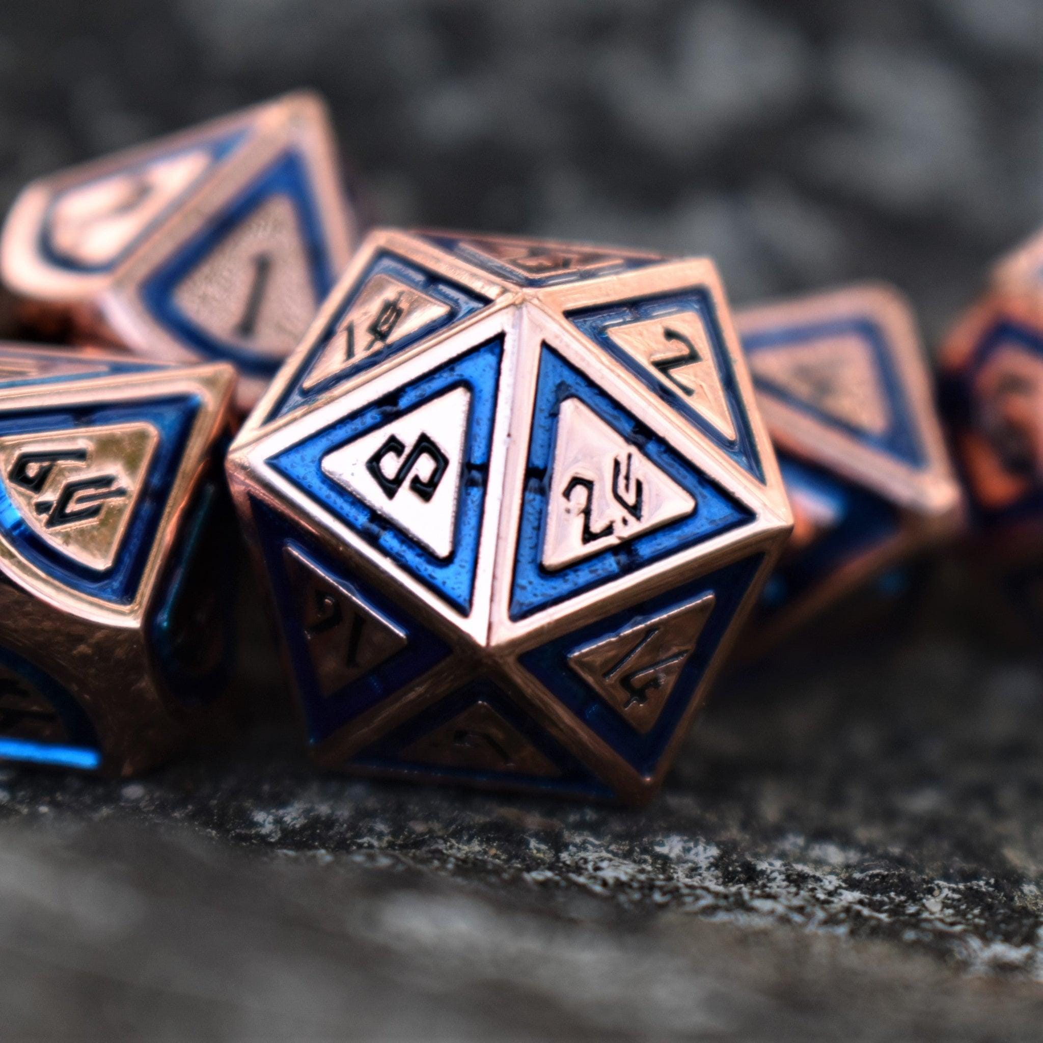 Misty Mountain Gaming Metal Cleric's Domain Aqua And Bronze Metal Dice Set