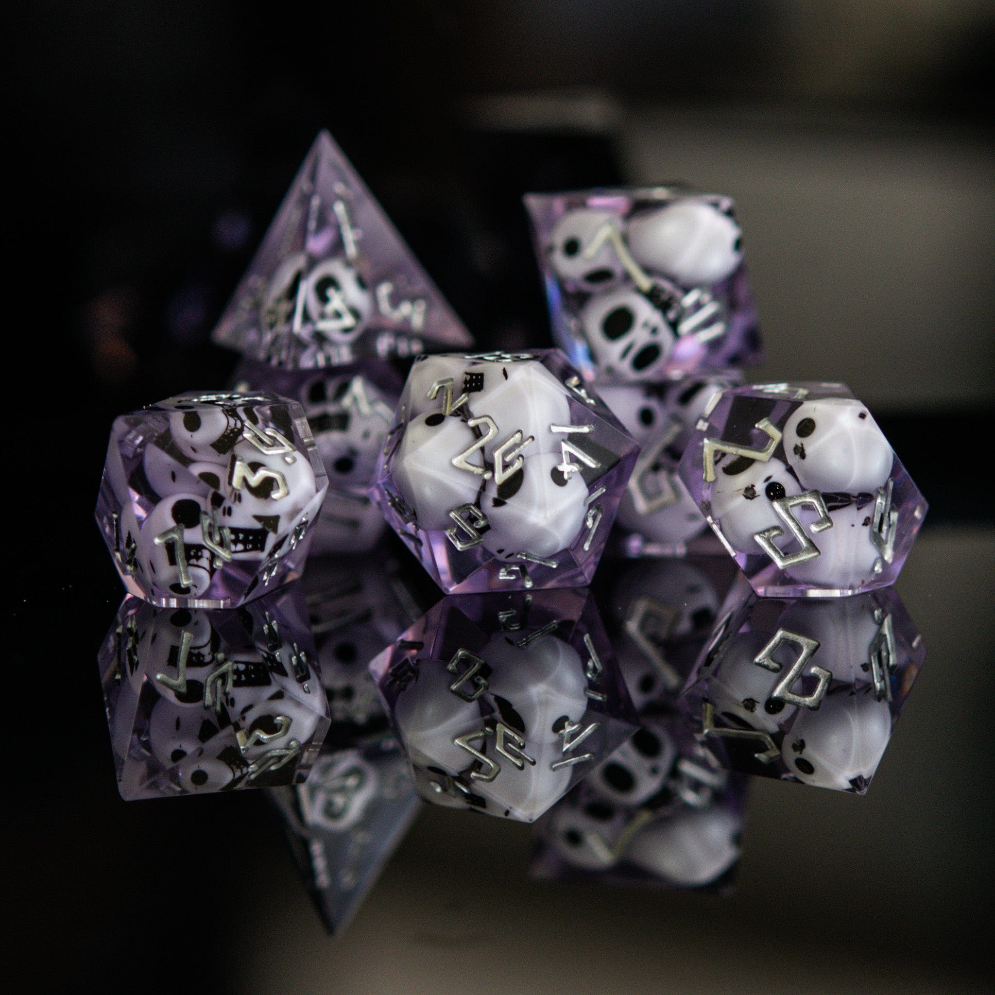 Misty Mountain Gaming Resin Corpse Lavender Sharp-Edged Resin Dice Set