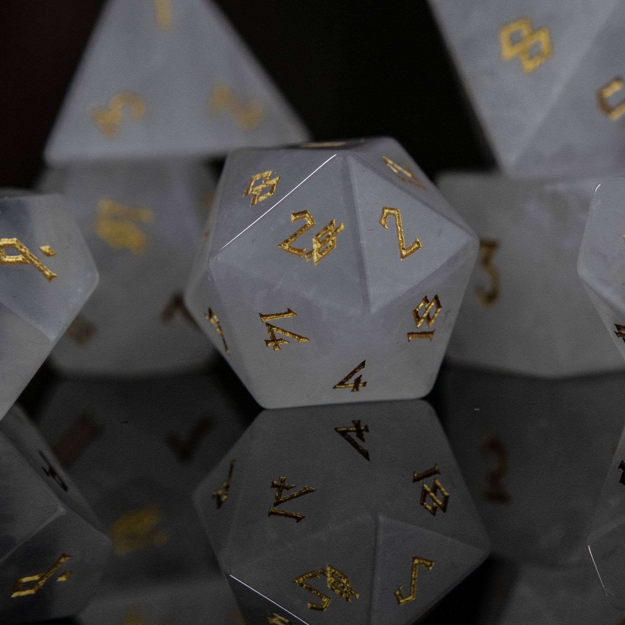 Misty Mountain Gaming Stone/Glass Crystal Quartz Stone Dice Set