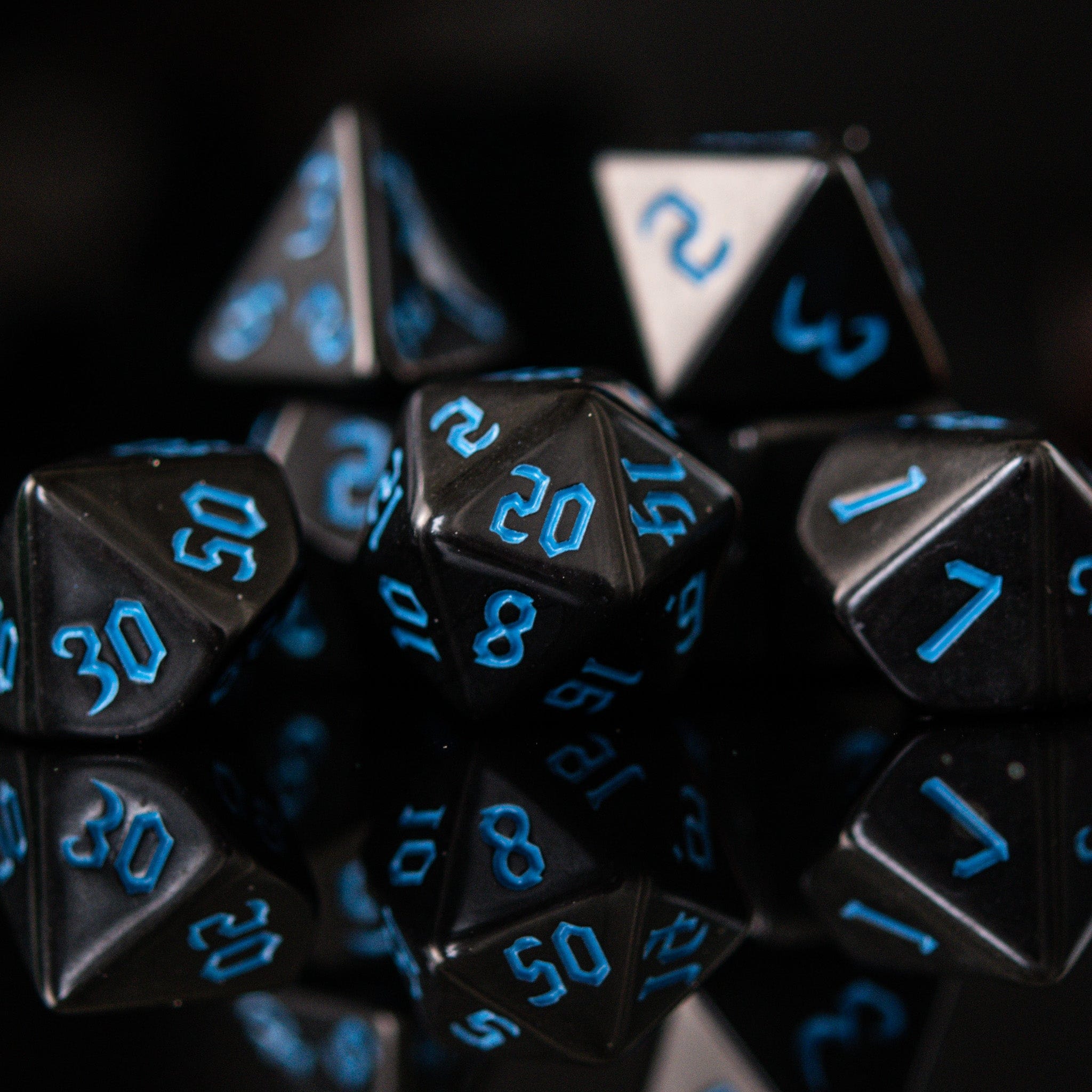 Misty Mountain Gaming Acrylic Dice Dark Cathedral Blue Acrylic Dice Set