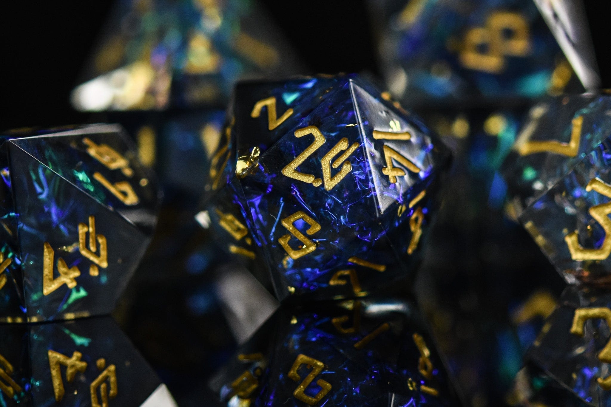 Misty Mountain Gaming Resin Dark Star Sharp-Edged Resin Dice Set