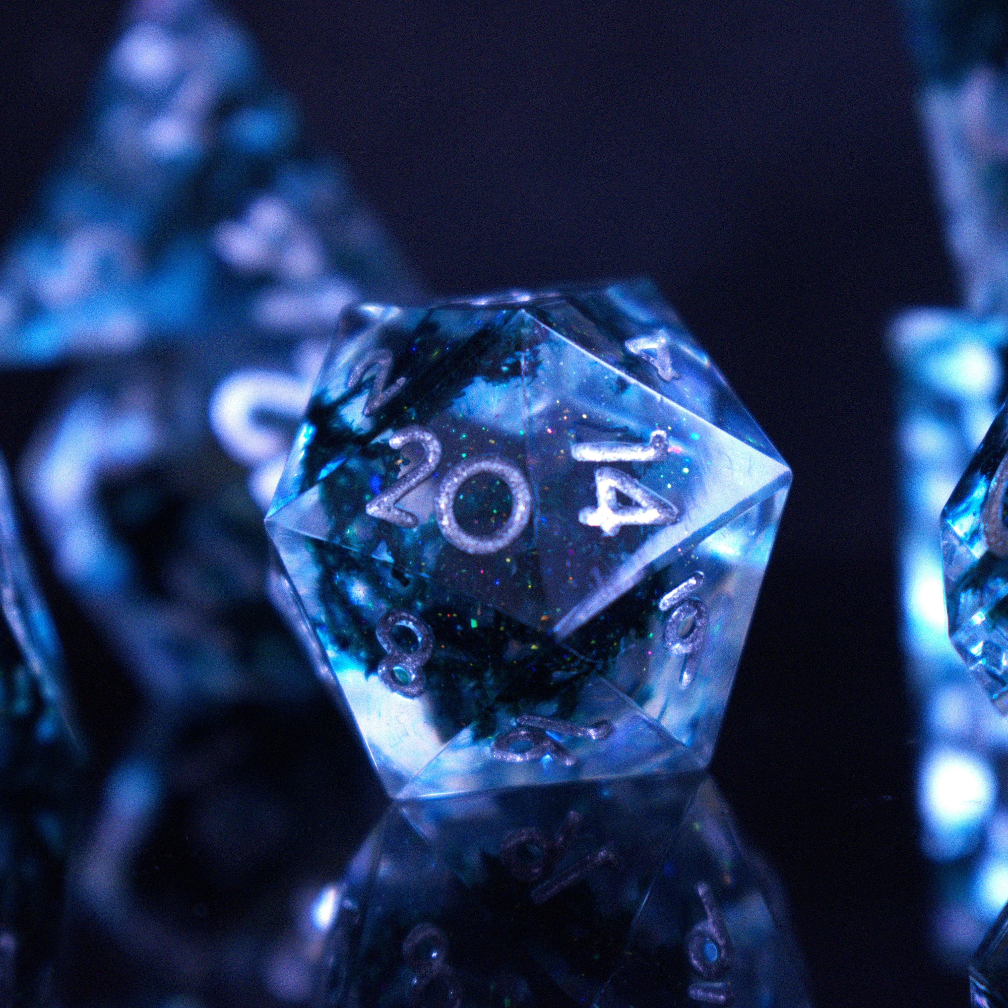Misty Mountain Gaming Resin Dark Tide Sharp-Edged Resin Dice Set
