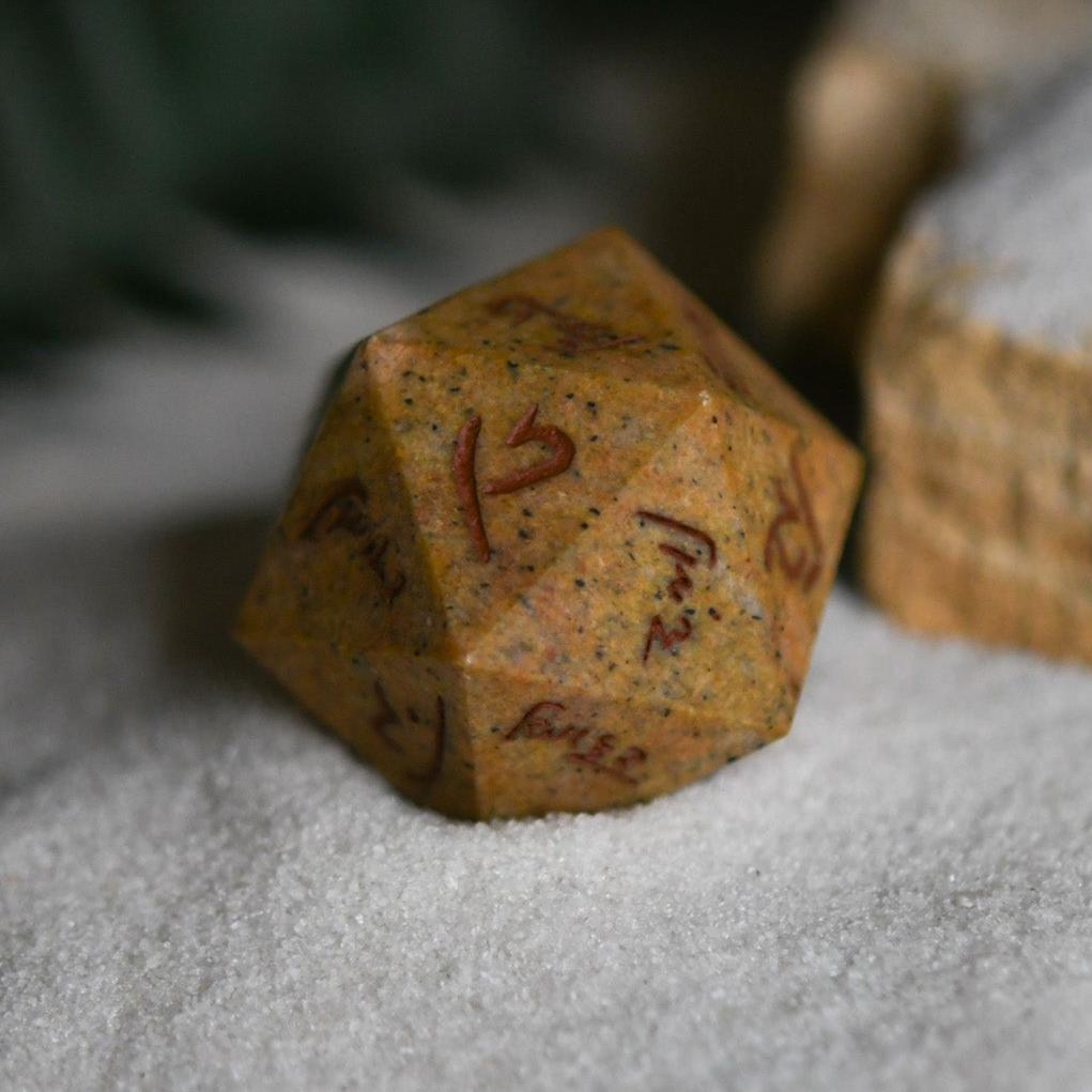 Misty Mountain Gaming Dice Demotic Limestone 30mm d20 - Dice Around the World Collection