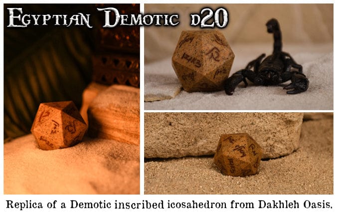 Misty Mountain Gaming Dice Demotic Limestone 30mm d20 - Dice Around the World Collection