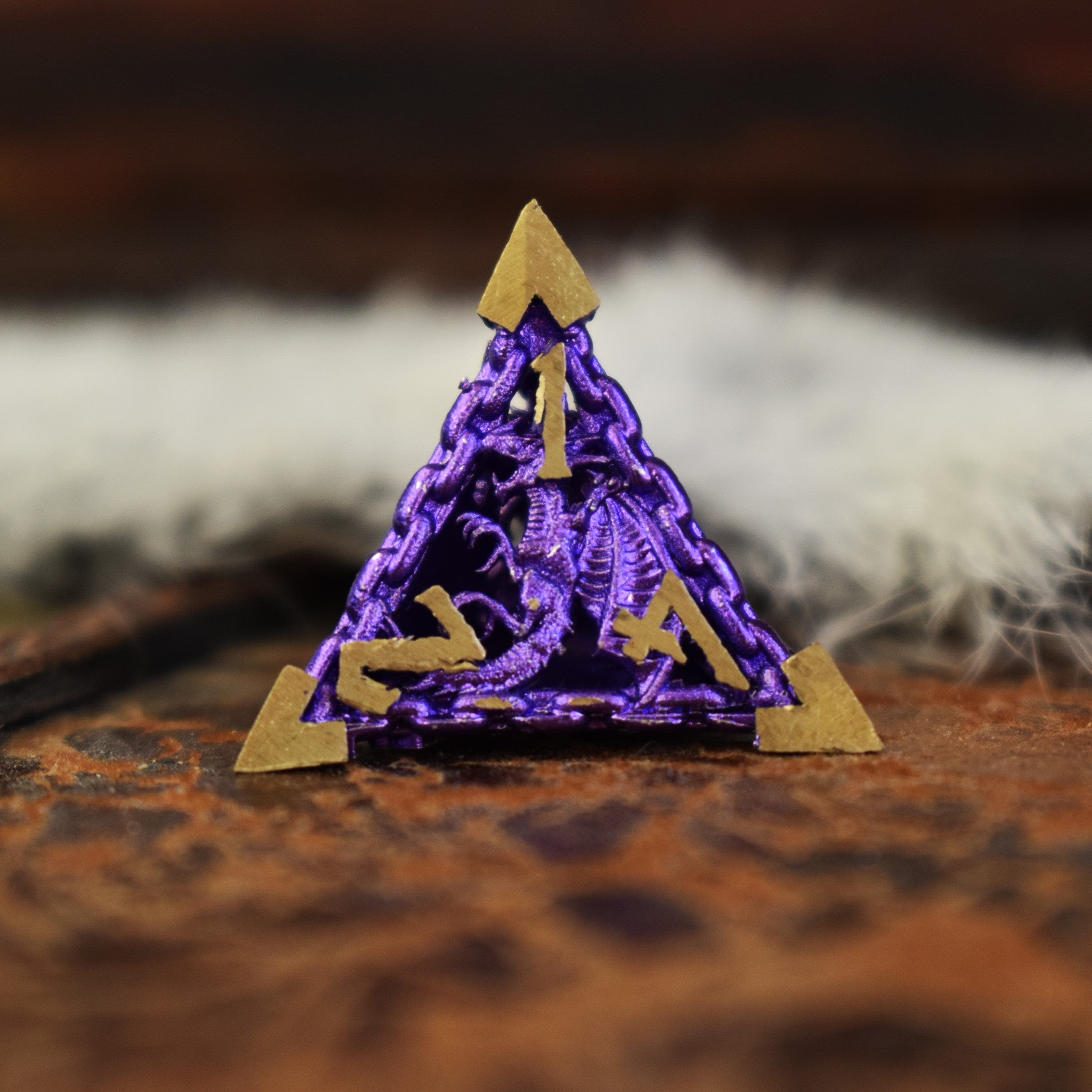 Misty Mountain Gaming hollow Dragon's Lair Hollow Metal Dice Set - Purple