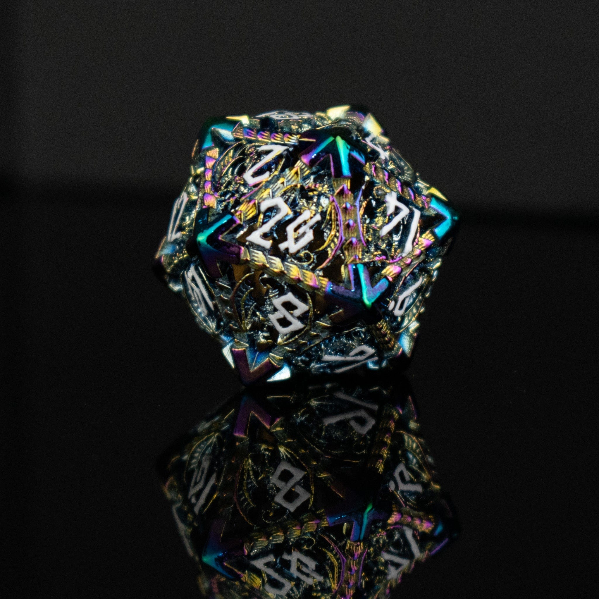 Misty Mountain Gaming hollow Dragonguard Hollow Metal Dice Set - Iridescent
