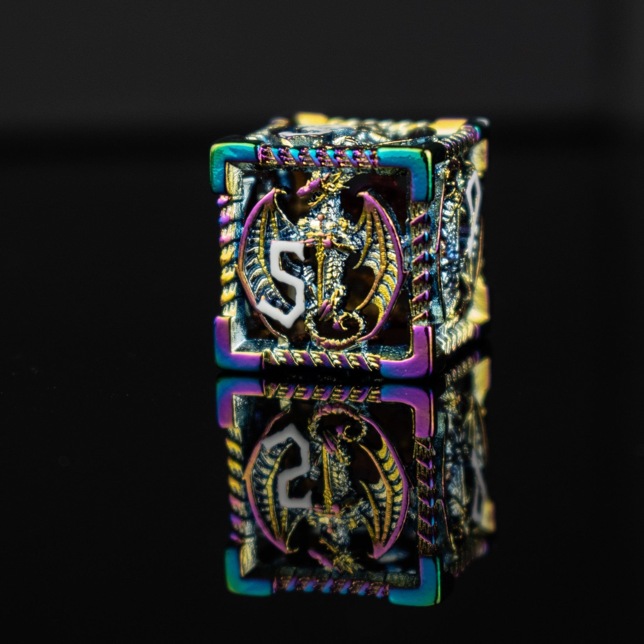 Misty Mountain Gaming hollow Dragonguard Hollow Metal Dice Set - Iridescent