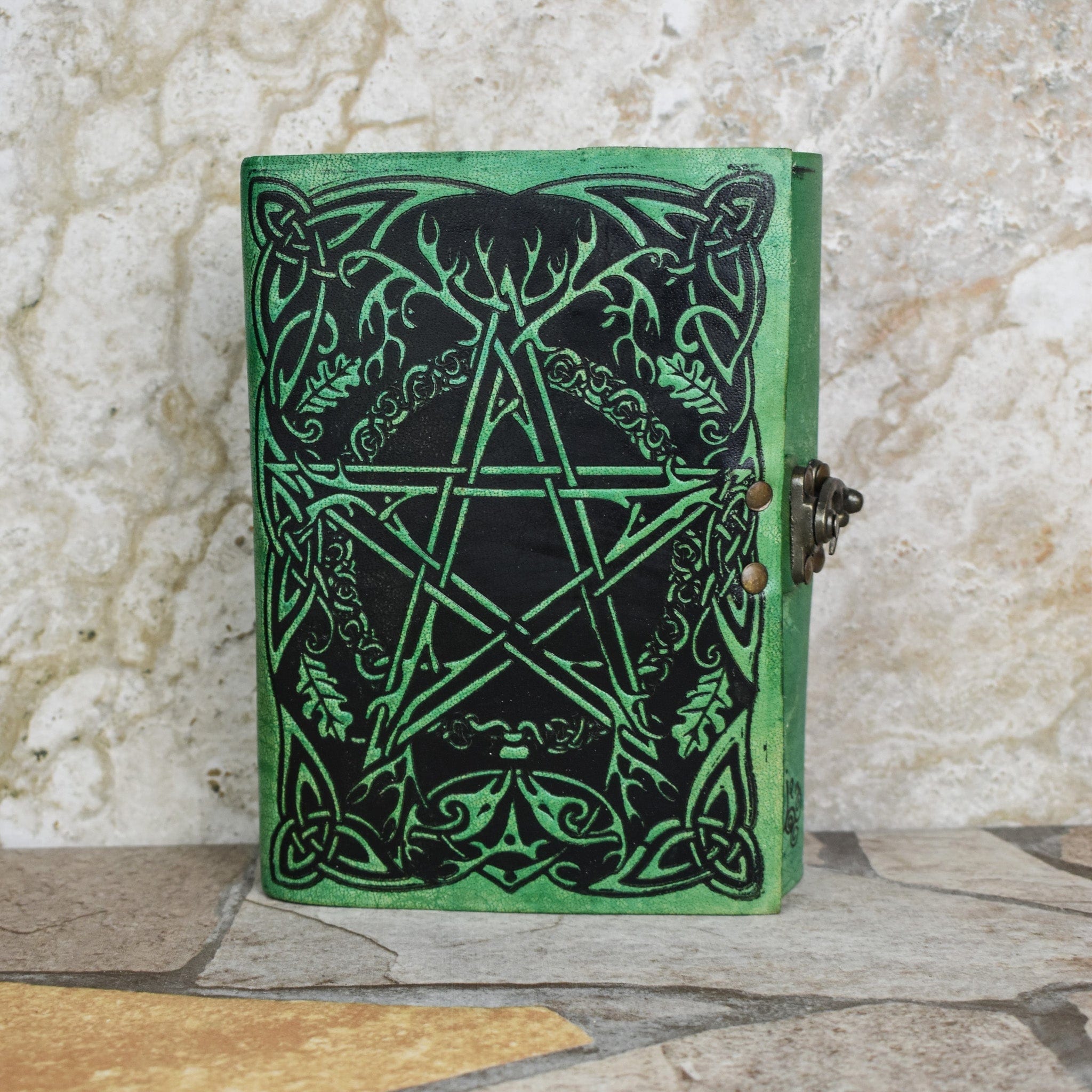 Misty Mountain Gaming Journal Green "Earth Pentacle" Leather Journal