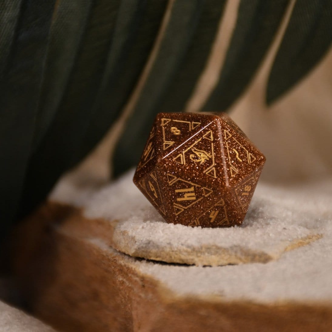 Misty Mountain Gaming Dice Egyptian Gold Sandstone Stone Dice Set - Dice Around the World Collection