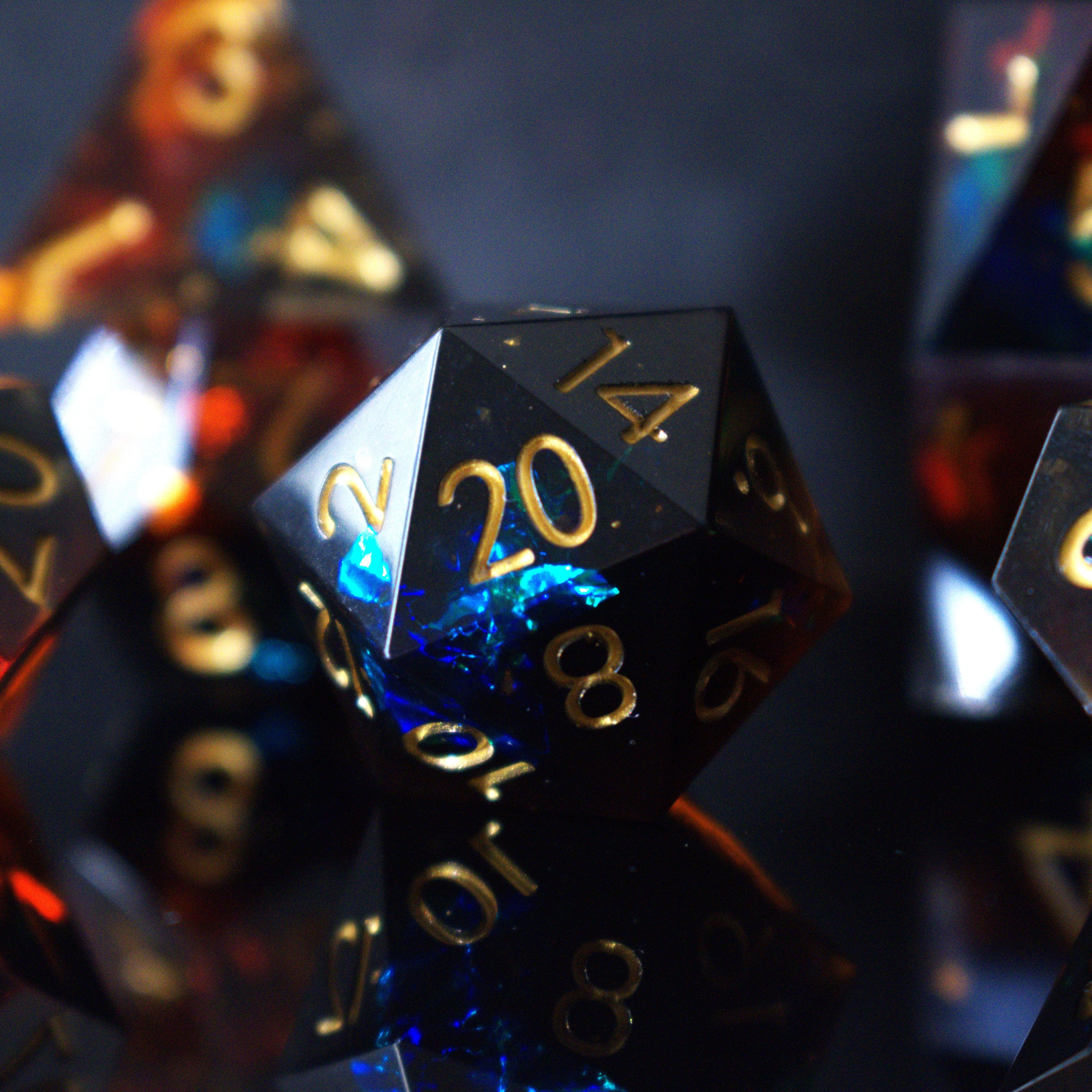 Misty Mountain Gaming Resin Hellish Rebuke Sharp-Edged Resin Dice Set