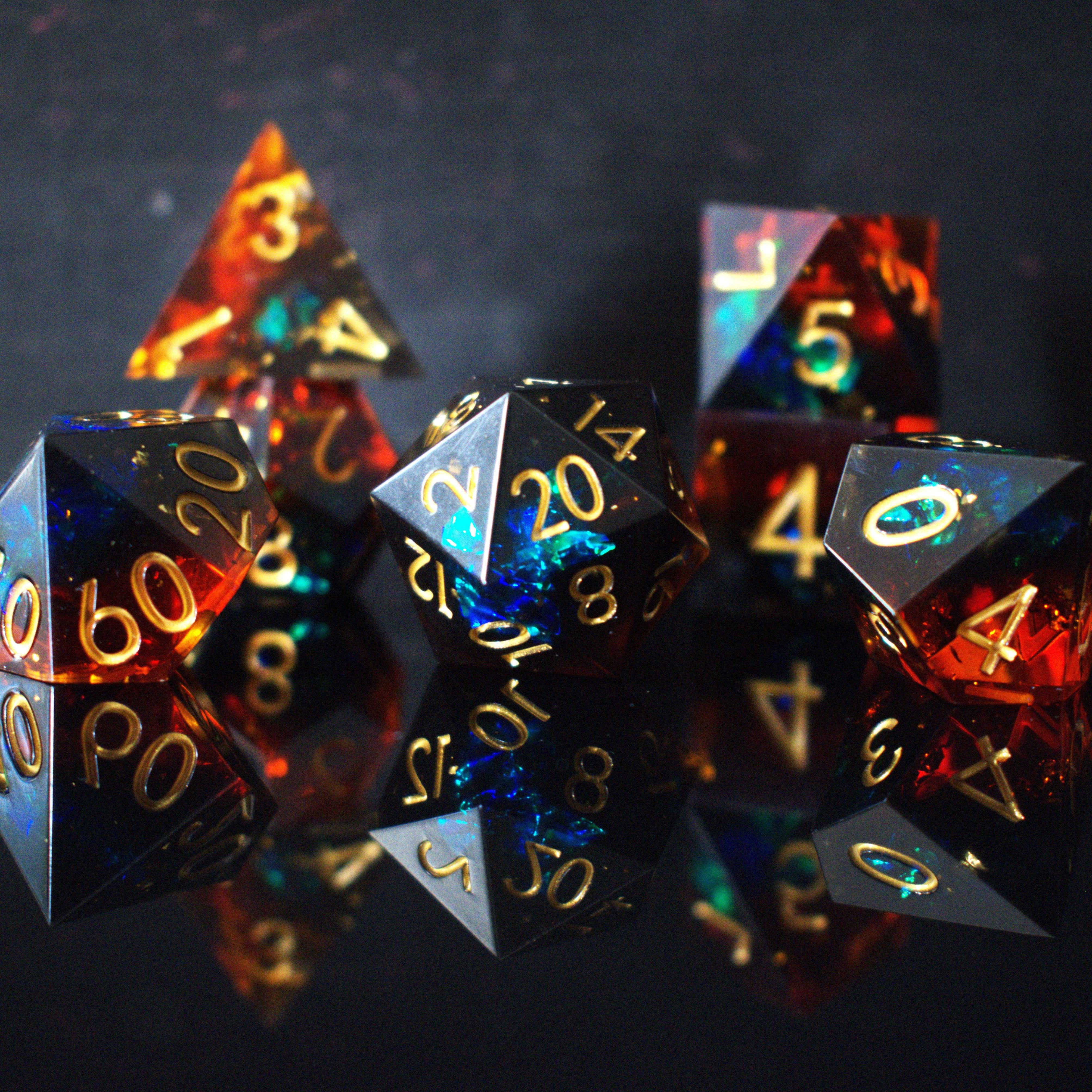 Misty Mountain Gaming Resin Hellish Rebuke Sharp-Edged Resin Dice Set