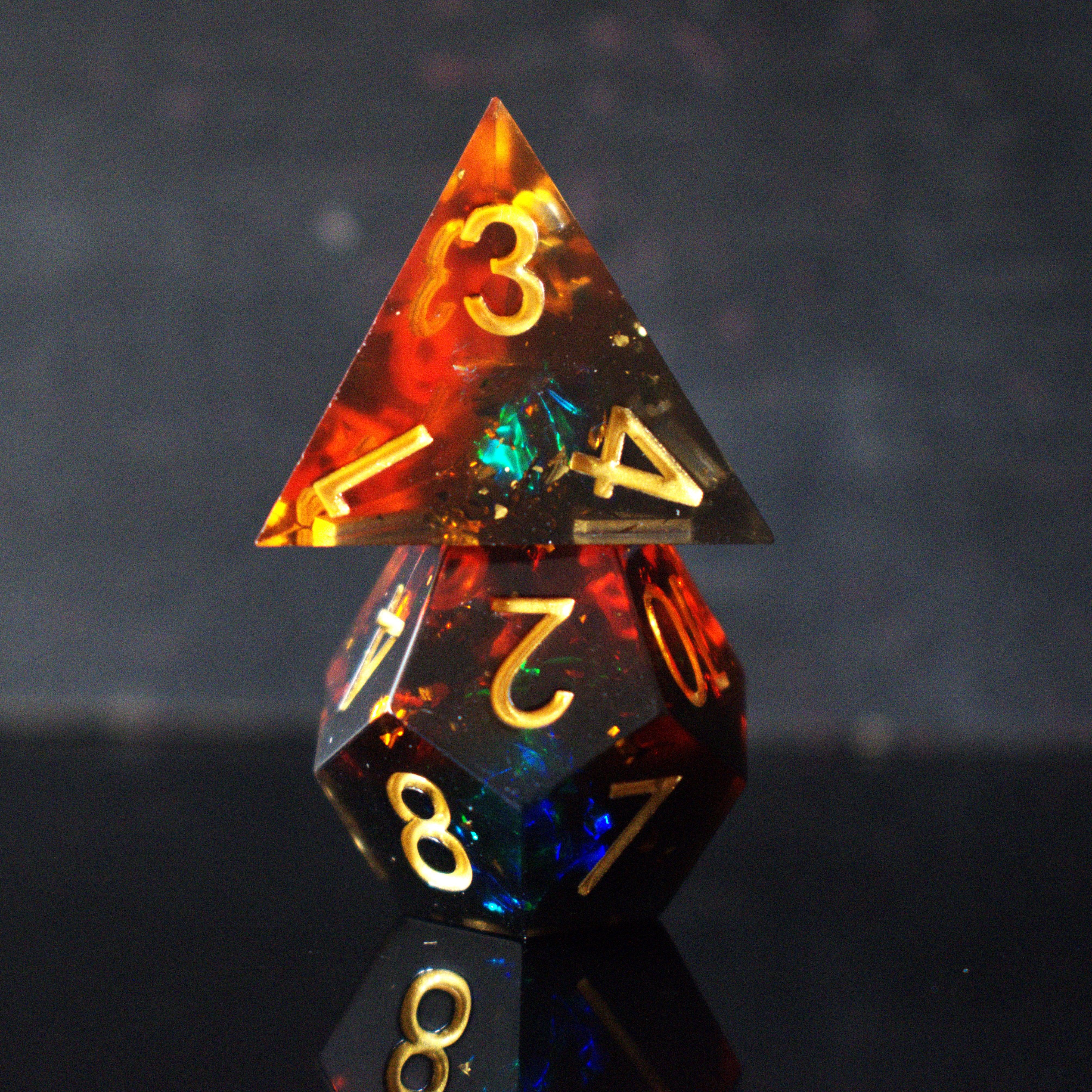 Misty Mountain Gaming Resin Hellish Rebuke Sharp-Edged Resin Dice Set