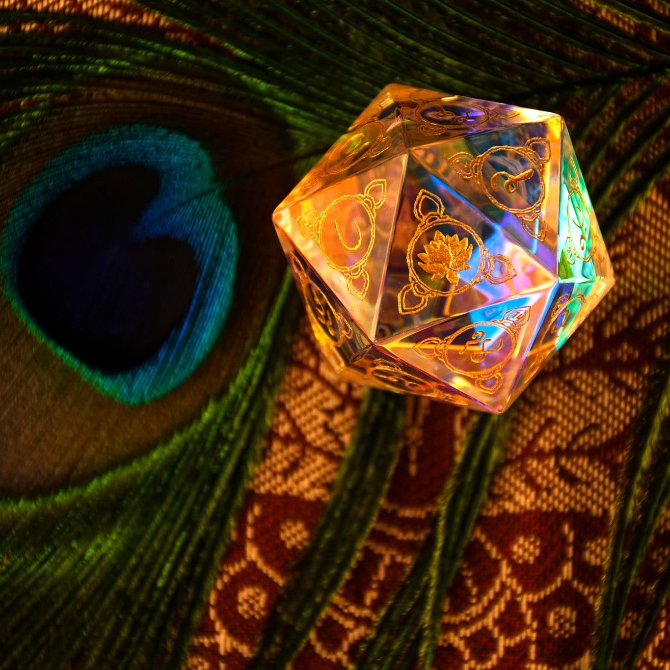 Misty Mountain Gaming Dice Hindi Prismatic Glass 30mm d20 - Dice Around the World Collection