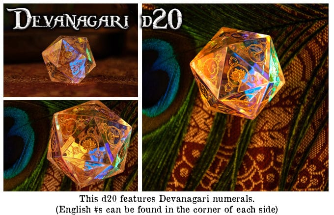 Misty Mountain Gaming Dice Hindi Prismatic Glass 30mm d20 - Dice Around the World Collection