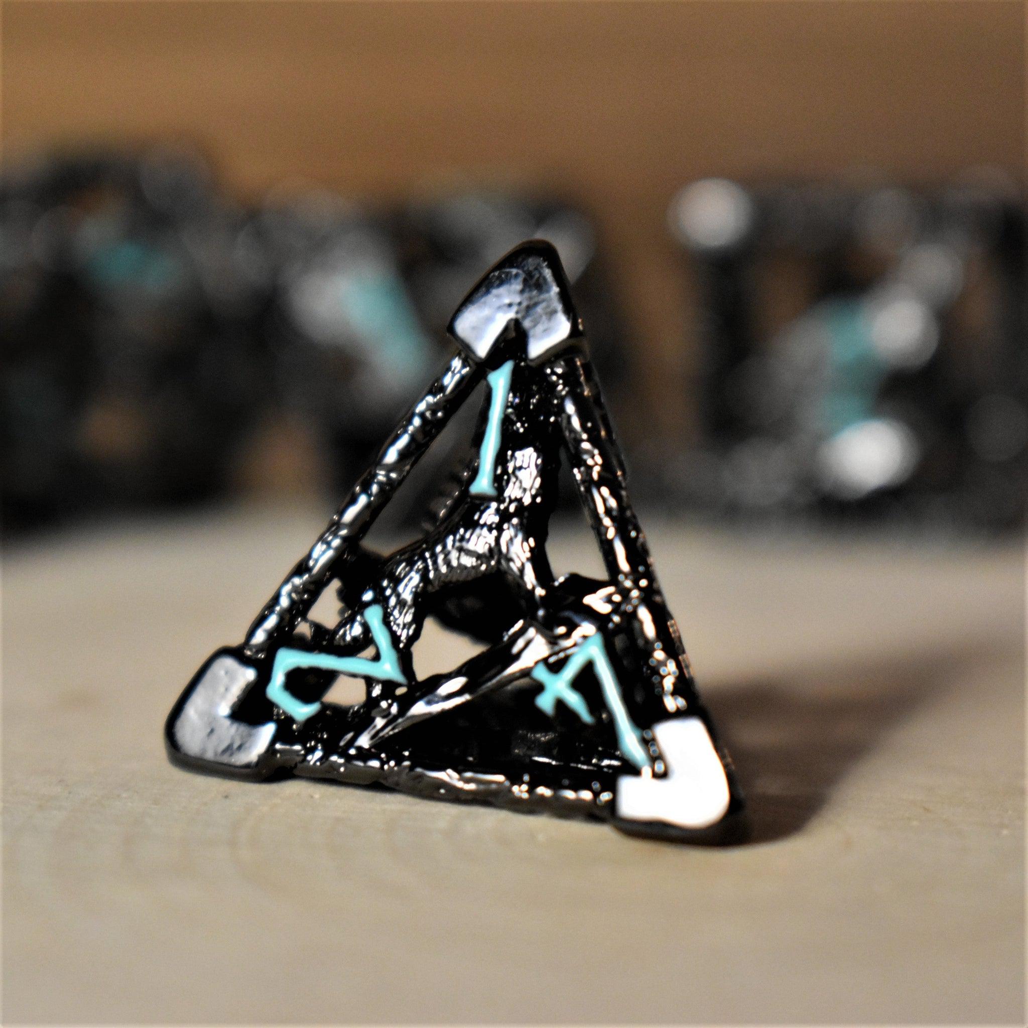 Misty Mountain Gaming hollow Legends of Valhalla - Black and Blue Hollow Metal Dice Set