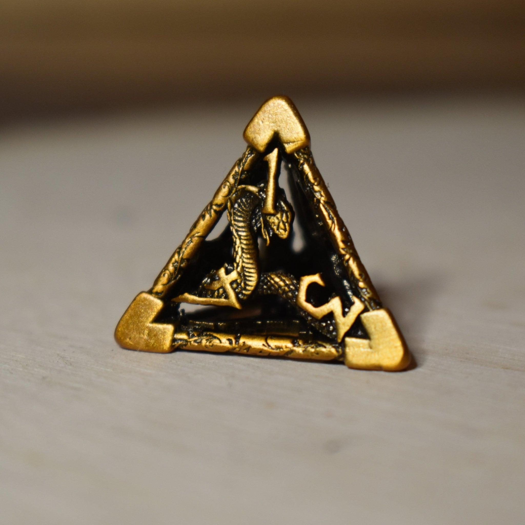 Misty Mountain Gaming hollow Legends of Valhalla - Golden Brass Hollow Metal Dice Set