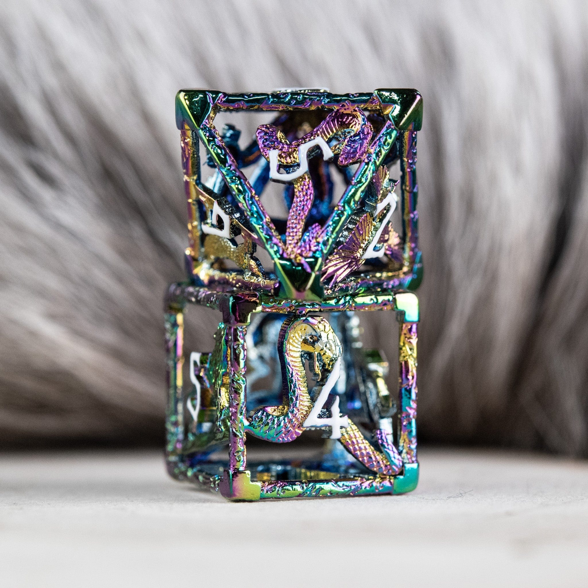 Misty Mountain Gaming hollow Legends of Valhalla - Iridescent and White Hollow Metal Dice Set