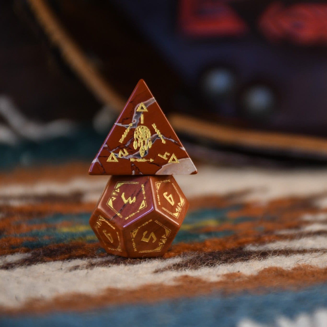 Misty Mountain Gaming Dice Navajo Red Jasper Stone Dice Set - Dice Around the World Collection