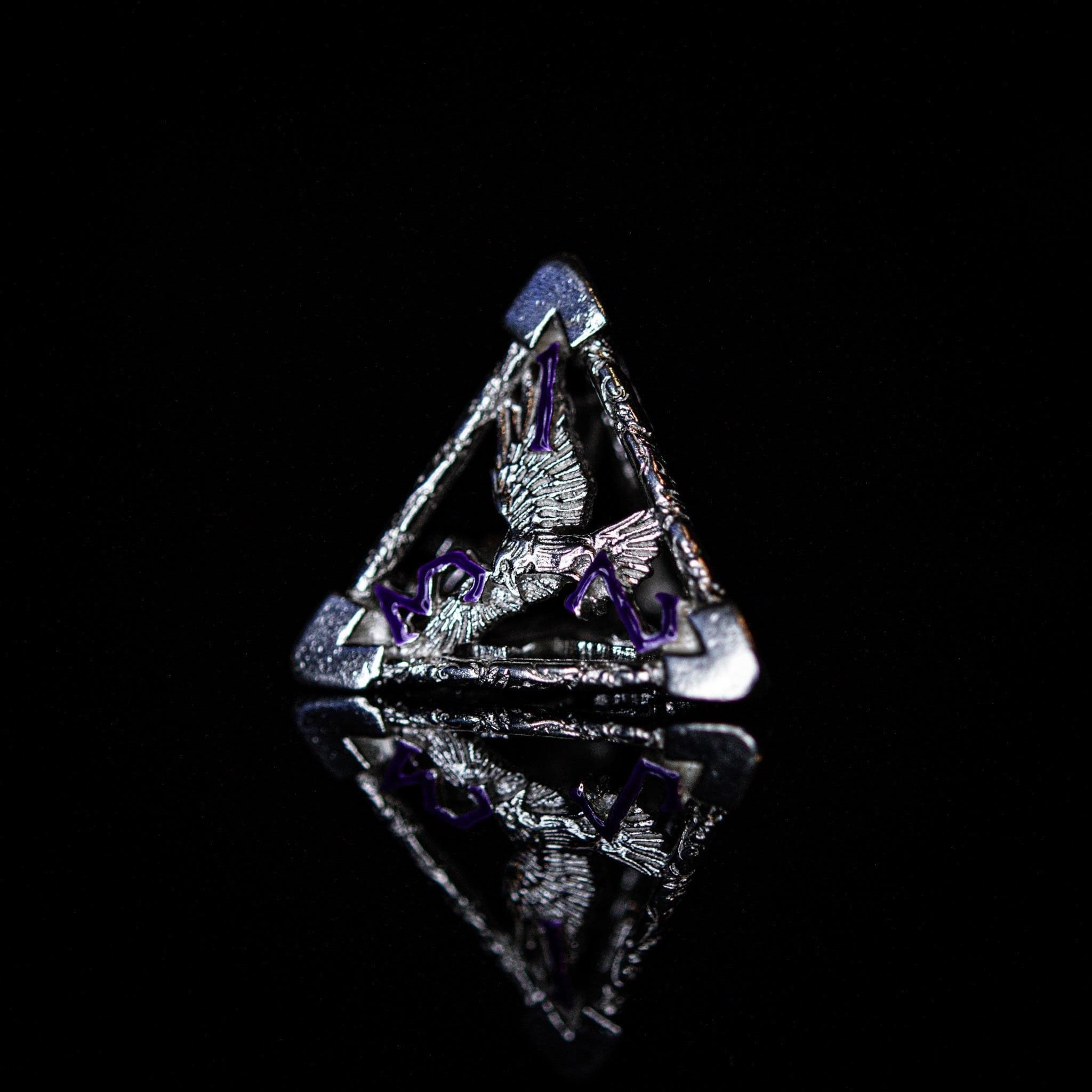 Misty Mountain Gaming hollow NYCC Exclusive Sterling Silver Dice Set - Purple