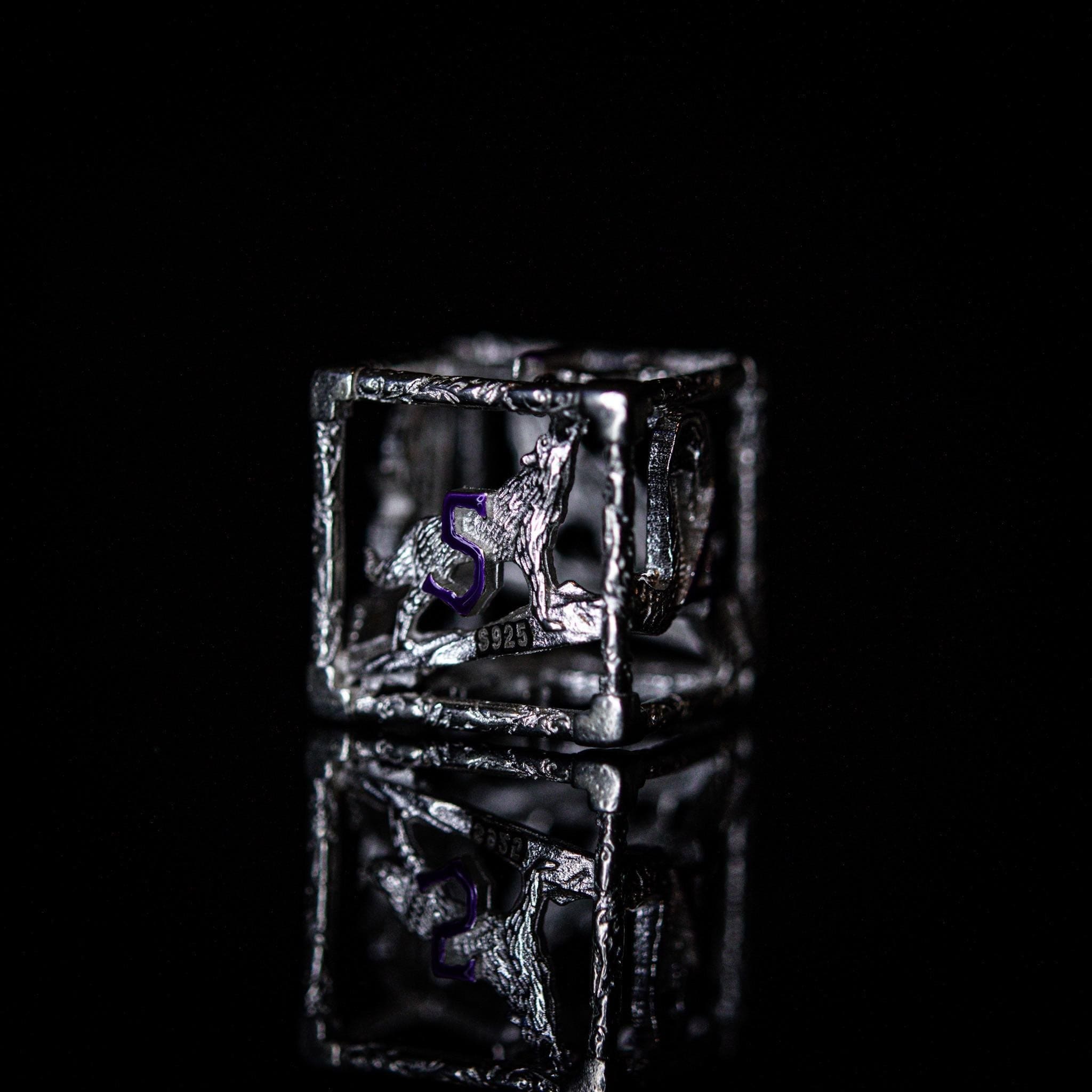 Misty Mountain Gaming hollow NYCC Exclusive Sterling Silver Dice Set - Purple