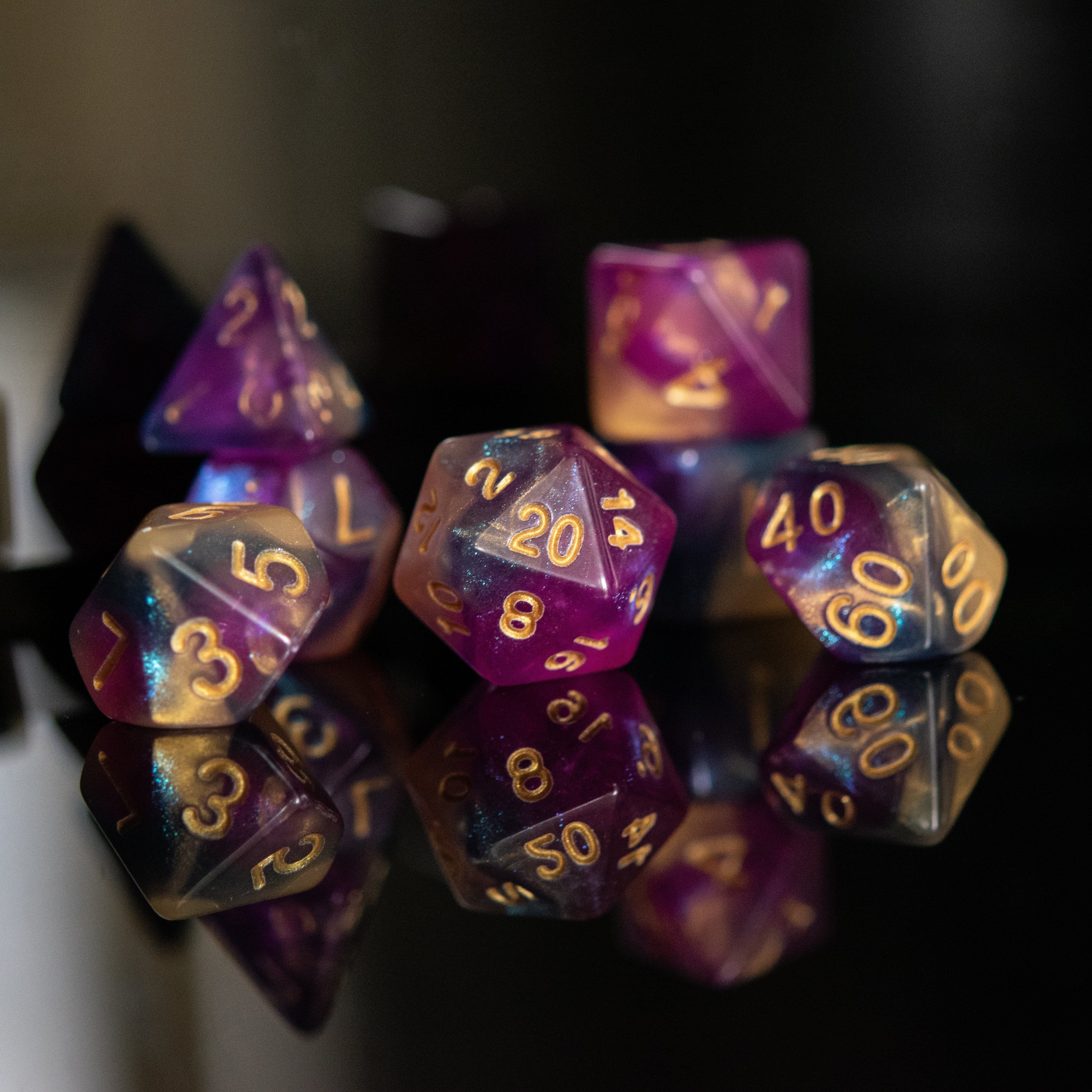 Misty Mountain Gaming Acrylic Dice Orion Galaxy Acrylic Dice Set