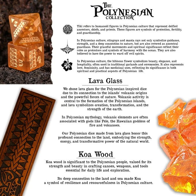 Misty Mountain Gaming Dice Polynesian Lava Glass Dice Set - Dice Around the World Collection