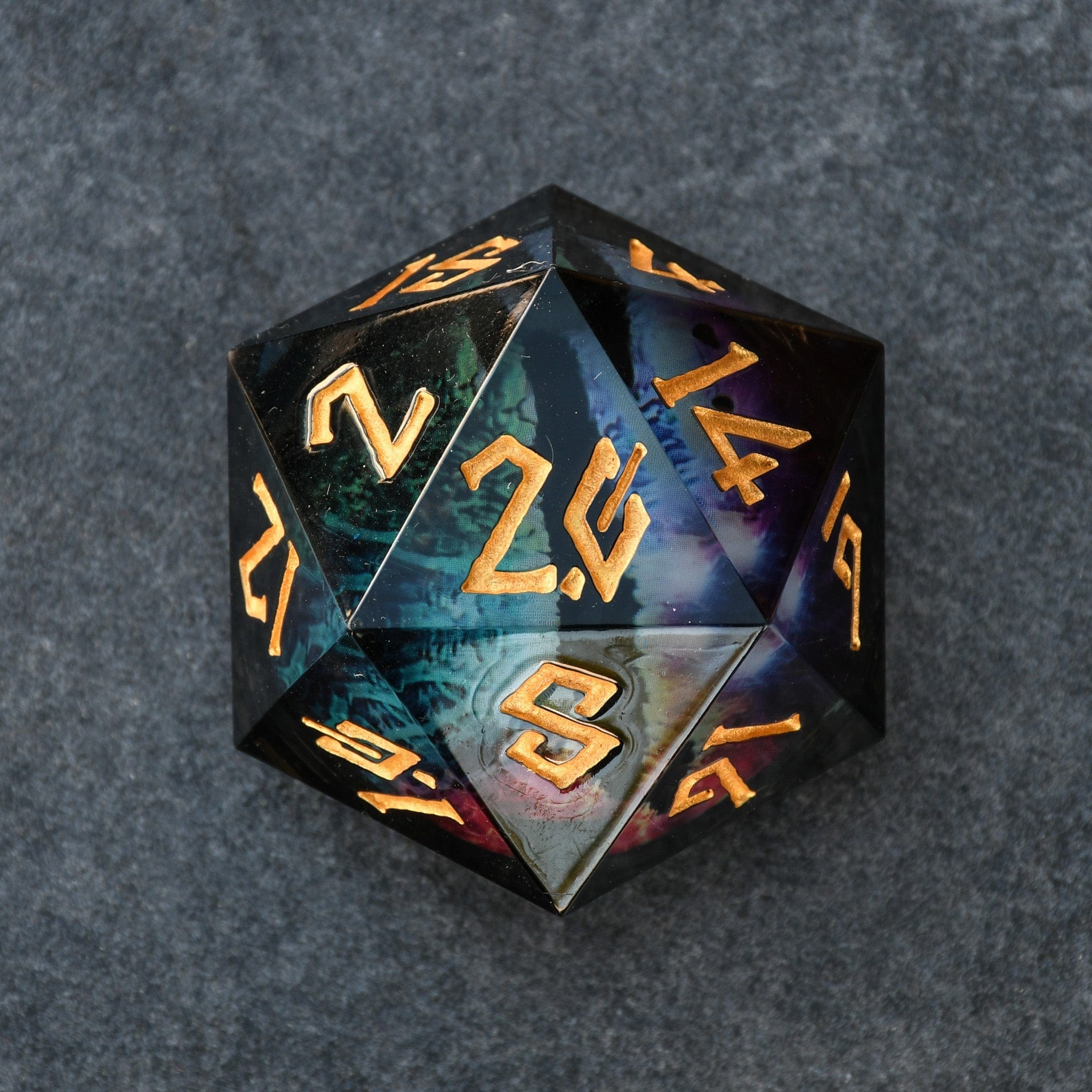 Misty Mountain Gaming Liquid Core Rainbow Dragon (Black/Gold) Liquid Core 30mm D20