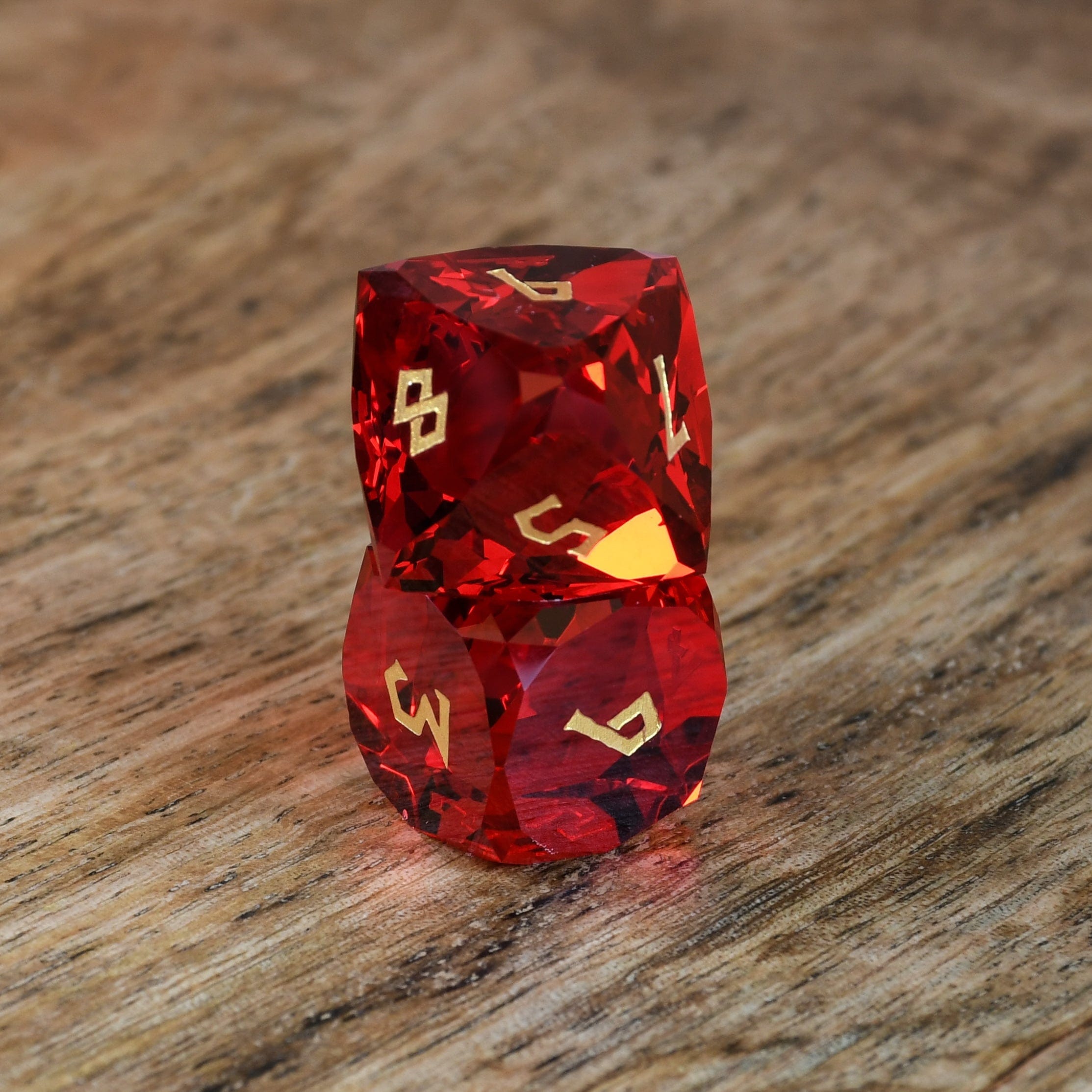 Misty Mountain Gaming Stone/Glass Ruby Multifaceted Glass Dice Set