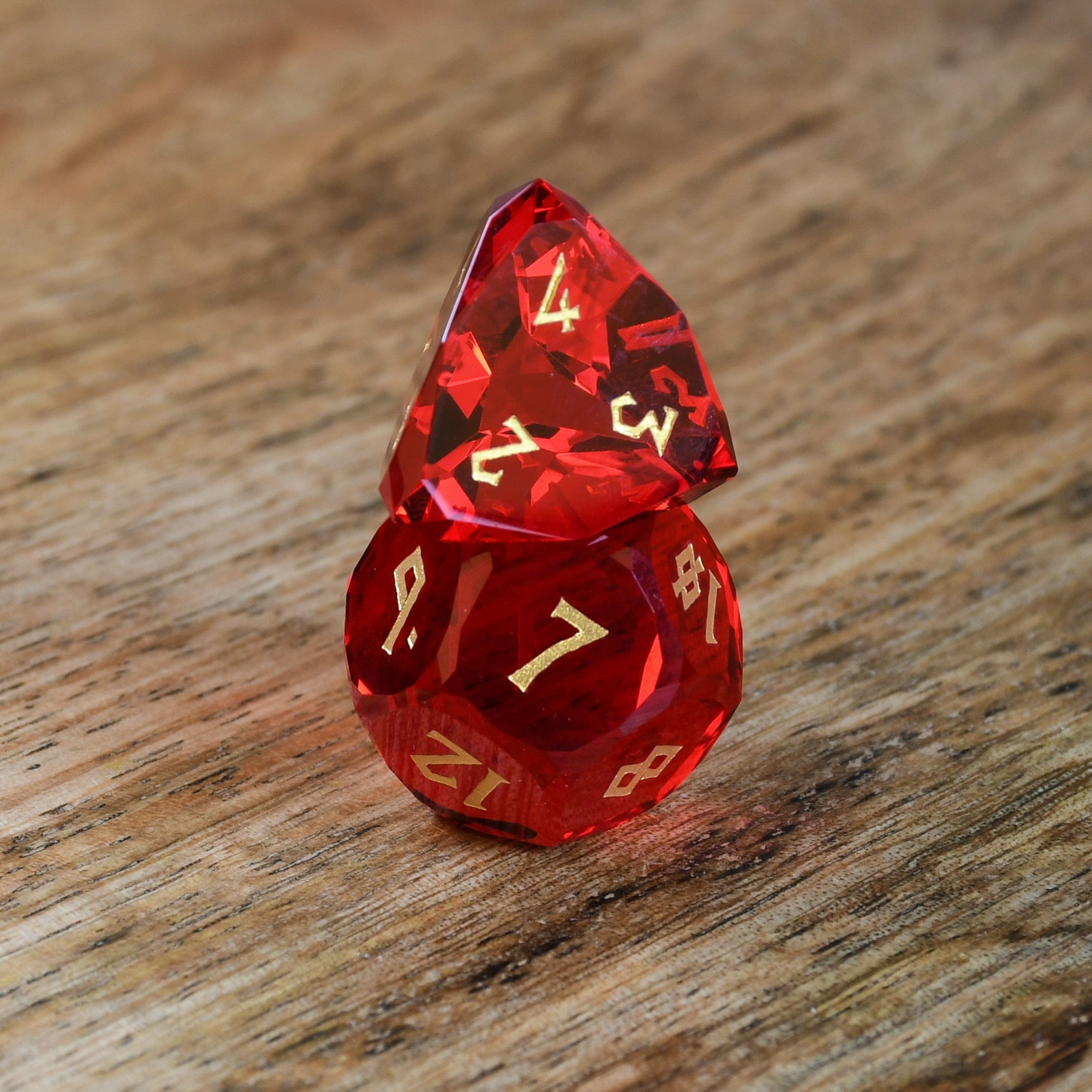 Misty Mountain Gaming Stone/Glass Ruby Multifaceted Glass Dice Set