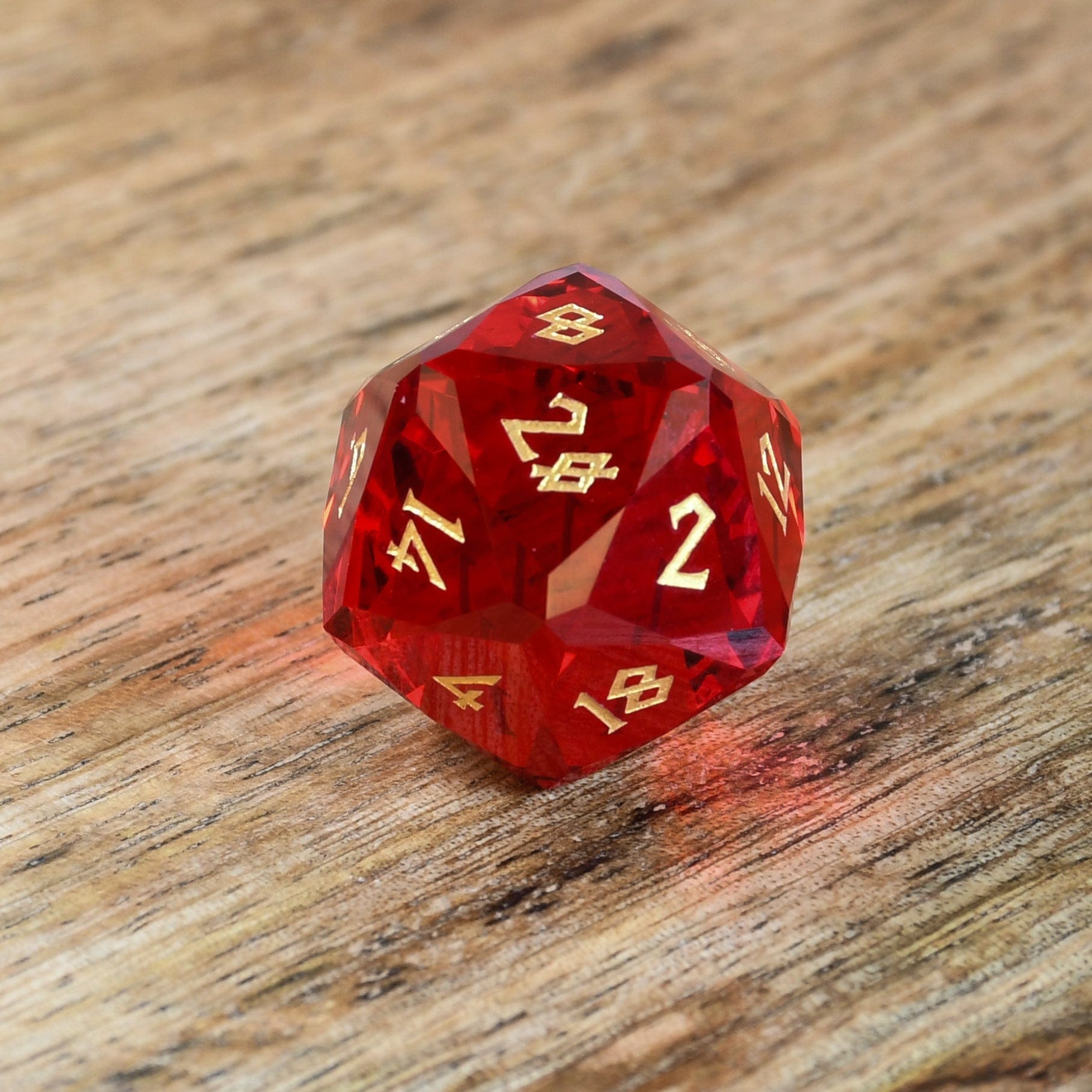 Misty Mountain Gaming Stone/Glass Ruby Multifaceted Glass Dice Set