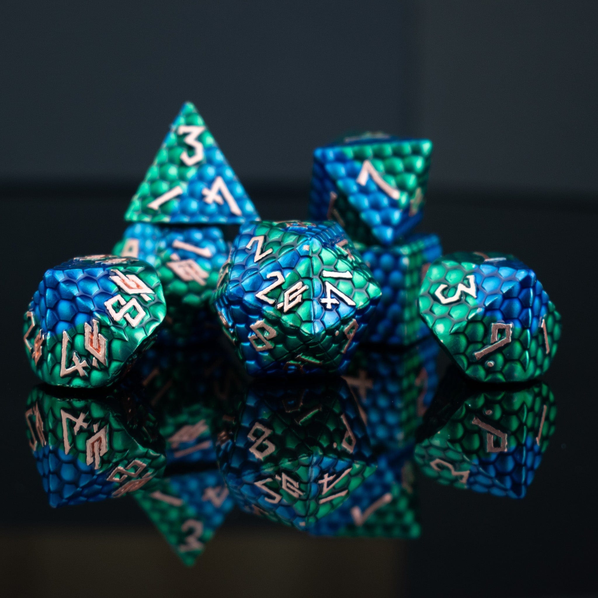 Misty Mountain Gaming Metal Sea Serpent Dragon's Egg Metal Dice Set
