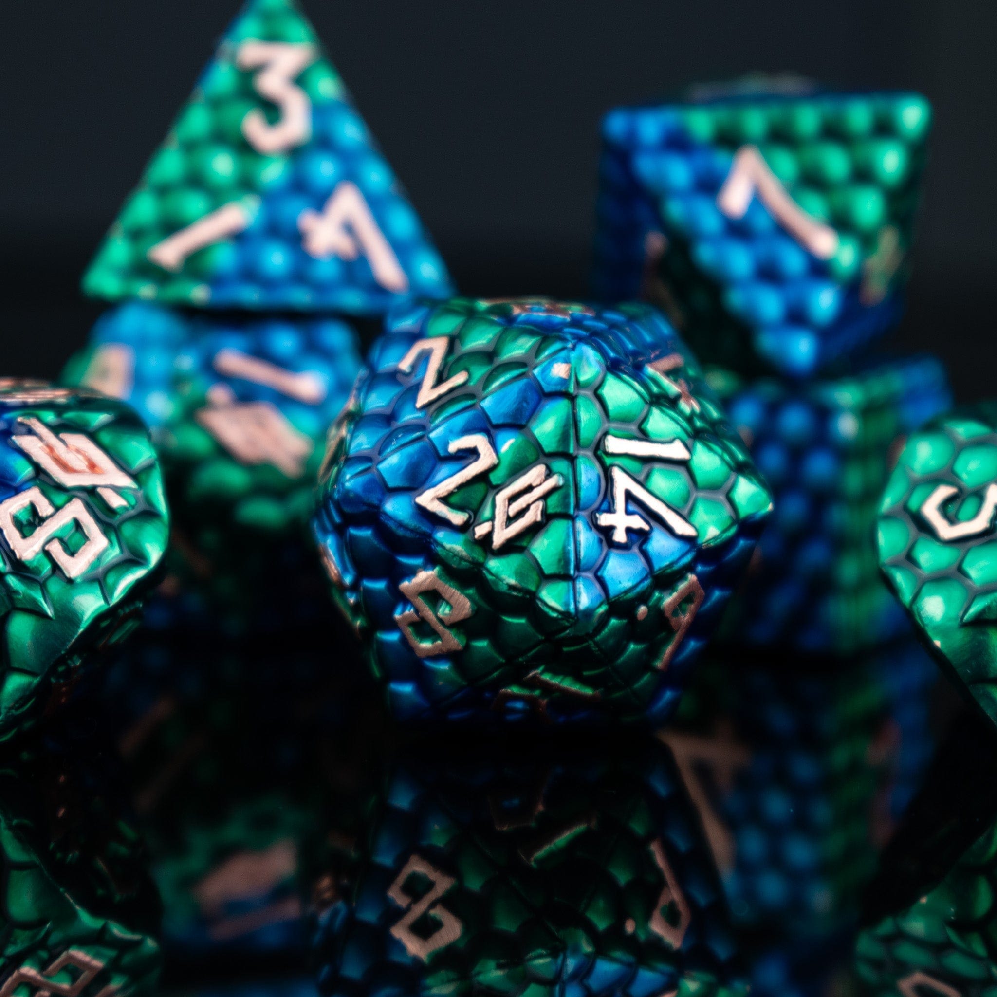 Misty Mountain Gaming Metal Sea Serpent Dragon's Egg Metal Dice Set