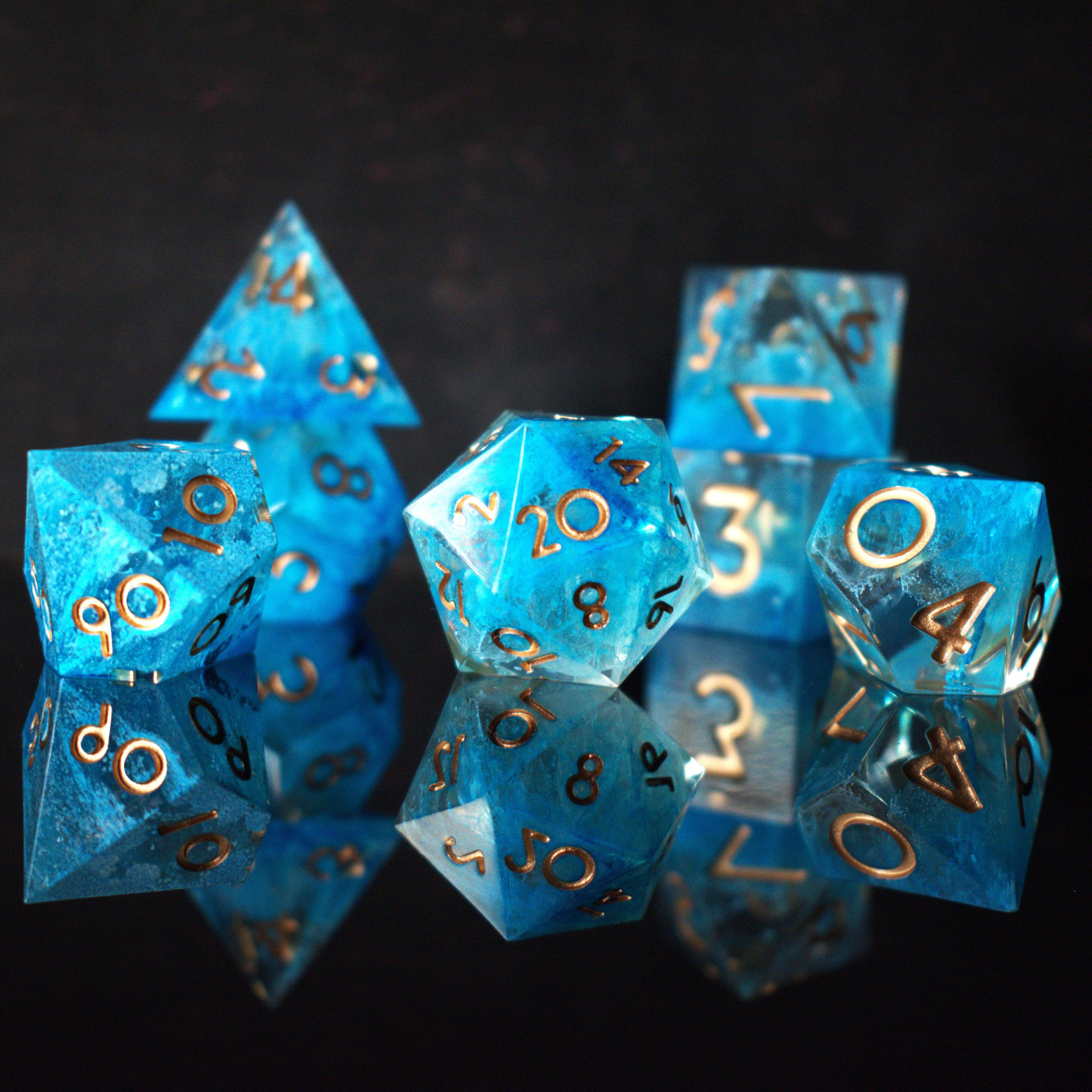 Misty Mountain Gaming Resin Shape of Water Sharp-Edged Resin Dice Set
