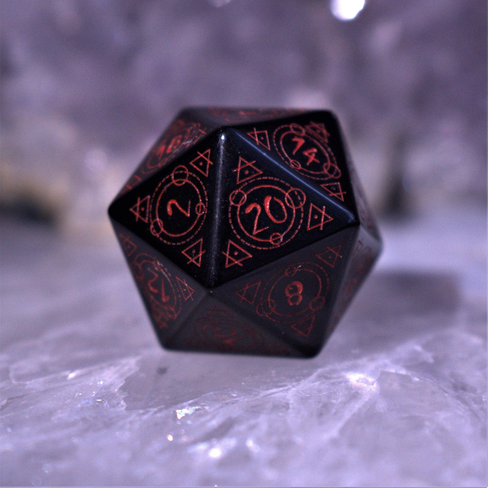 Misty Mountain Gaming Stone/Glass Spellcaster Obsidian Stone Dice