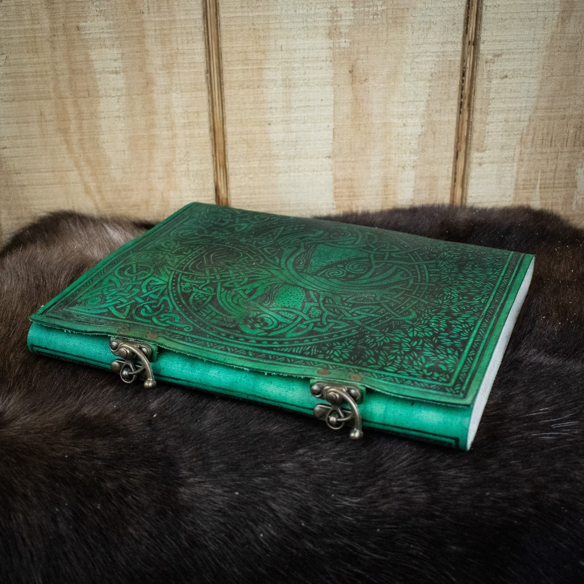 Misty Mountain Gaming Journal "Tree of Life" Green Leather Sketchbook
