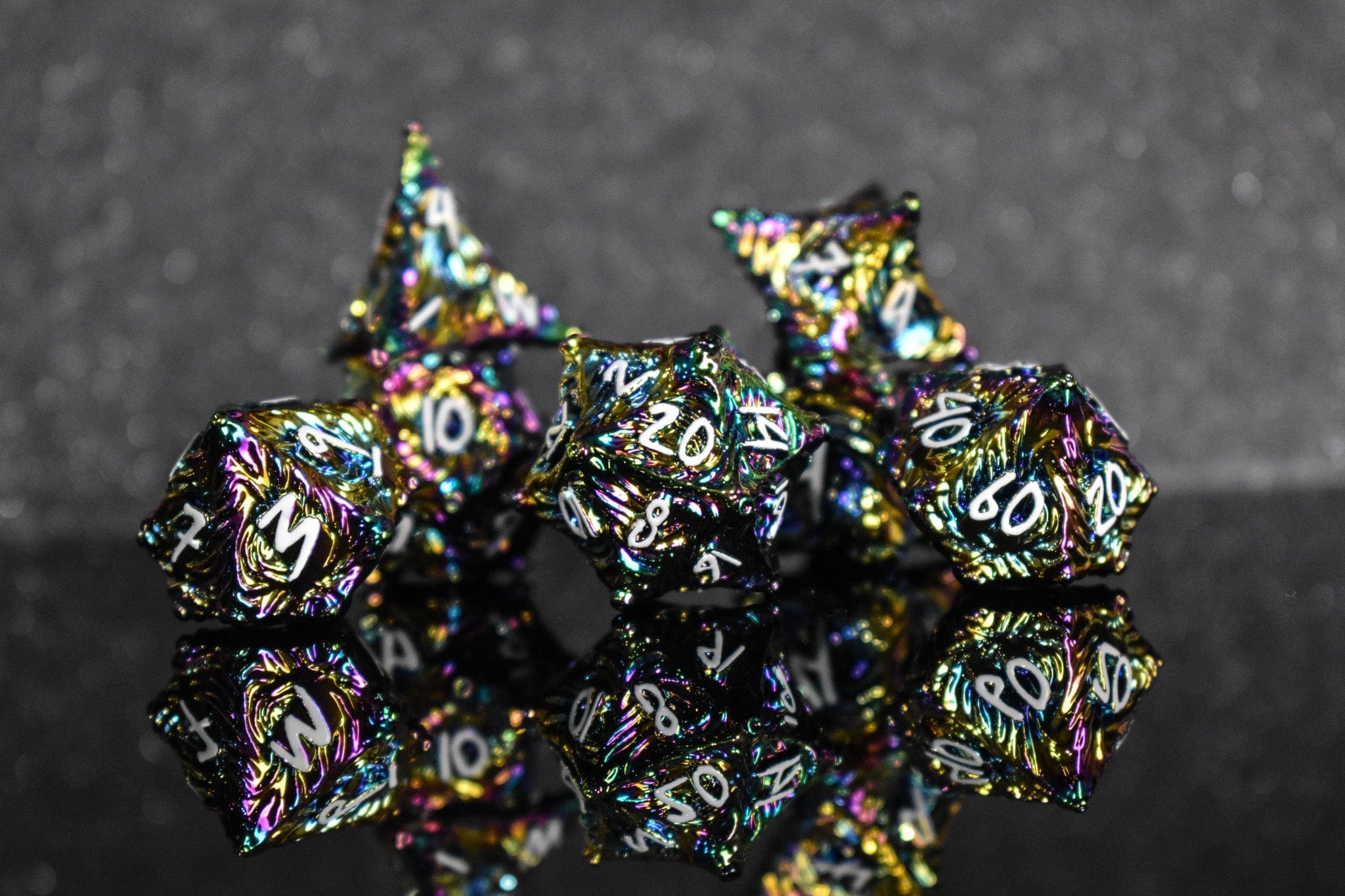 Misty Mountain Gaming Metal Vortex Warp Metal Dice Set - Iridescent