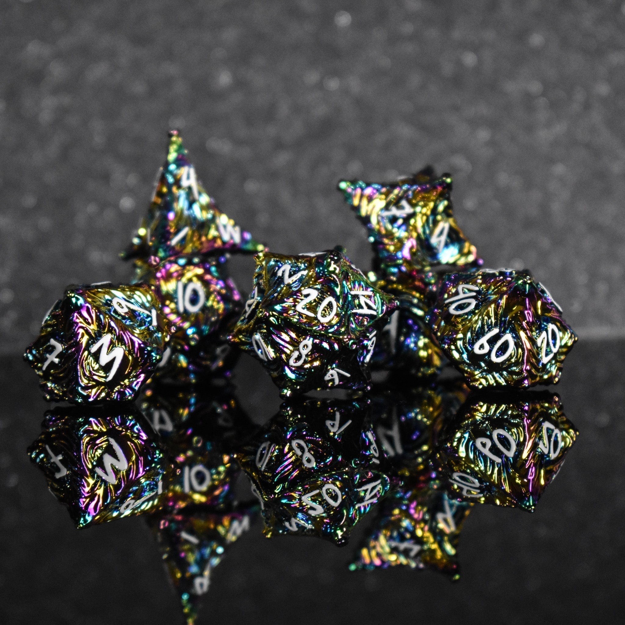 Misty Mountain Gaming Metal Vortex Warp Metal Dice Set - Iridescent