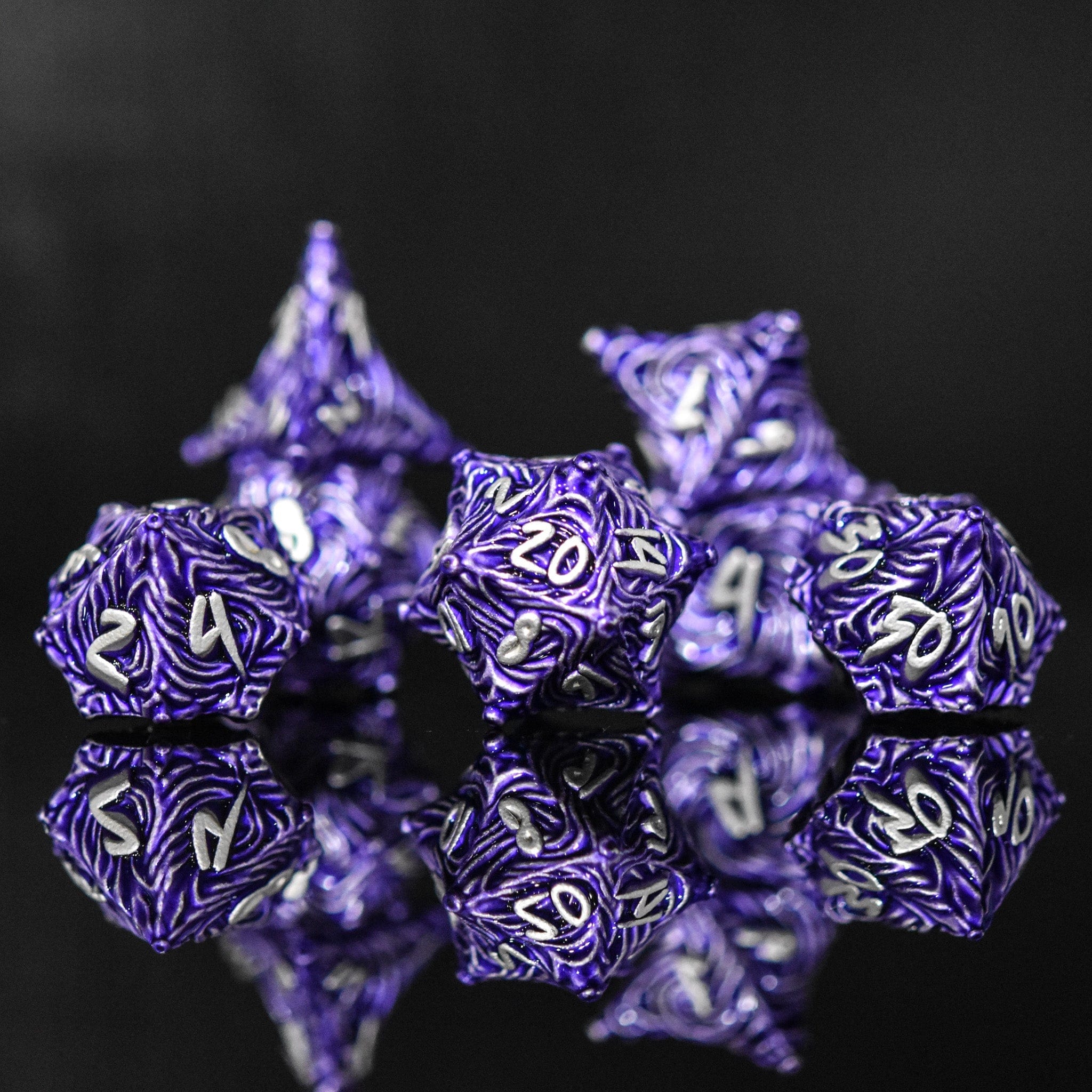 Misty Mountain Gaming Metal Vortex Warp Metal Dice Set - Purple