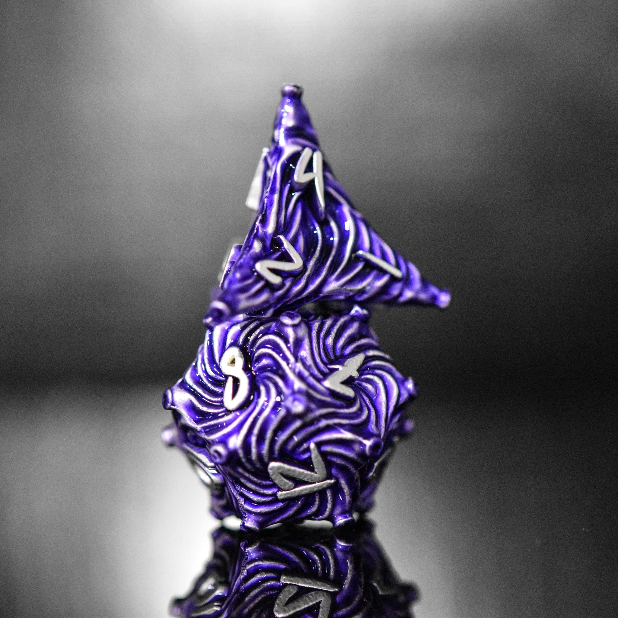 Misty Mountain Gaming Metal Vortex Warp Metal Dice Set - Purple