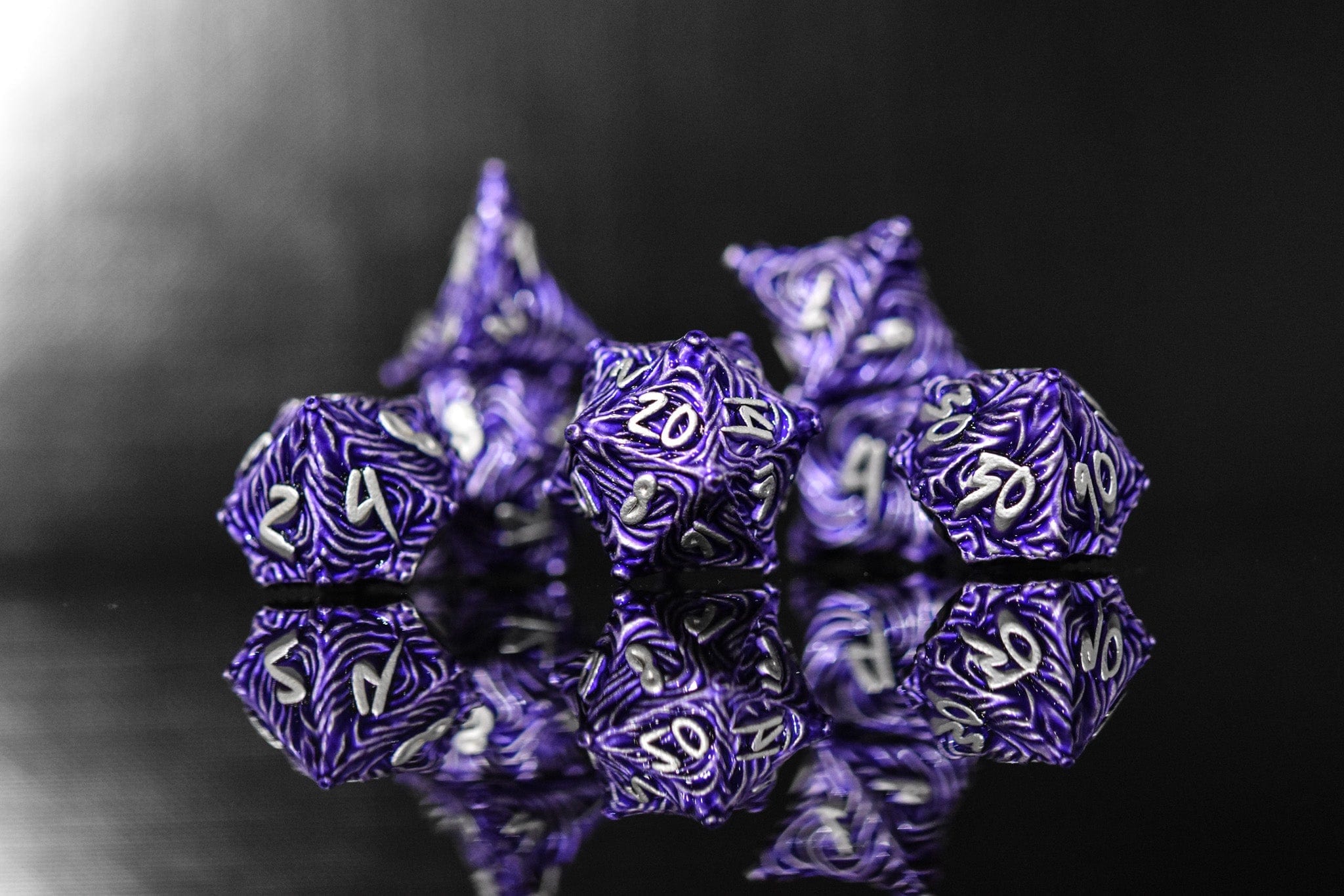 Misty Mountain Gaming Metal Vortex Warp Metal Dice Set - Purple